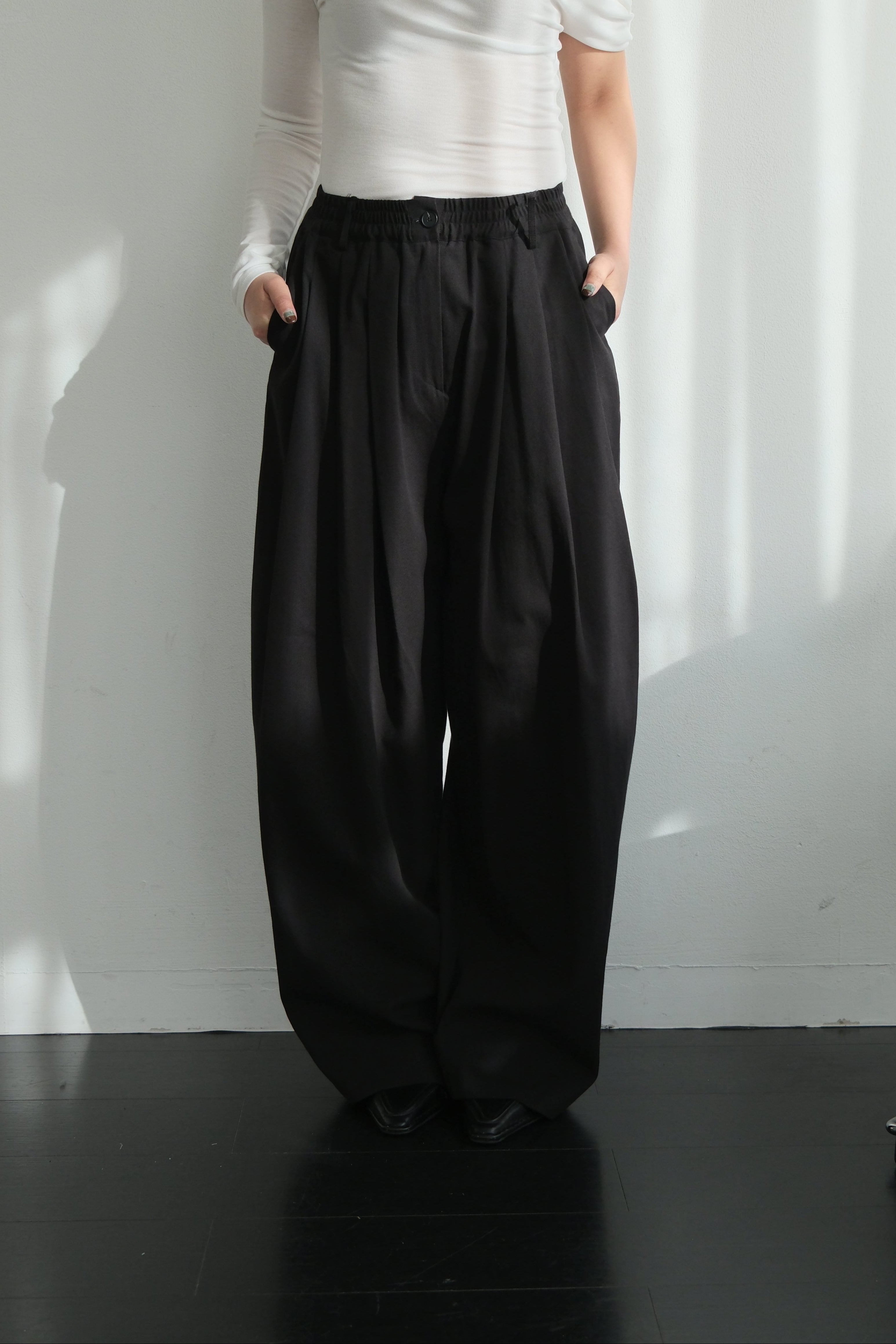 Polly elasticated waist wide leg pants