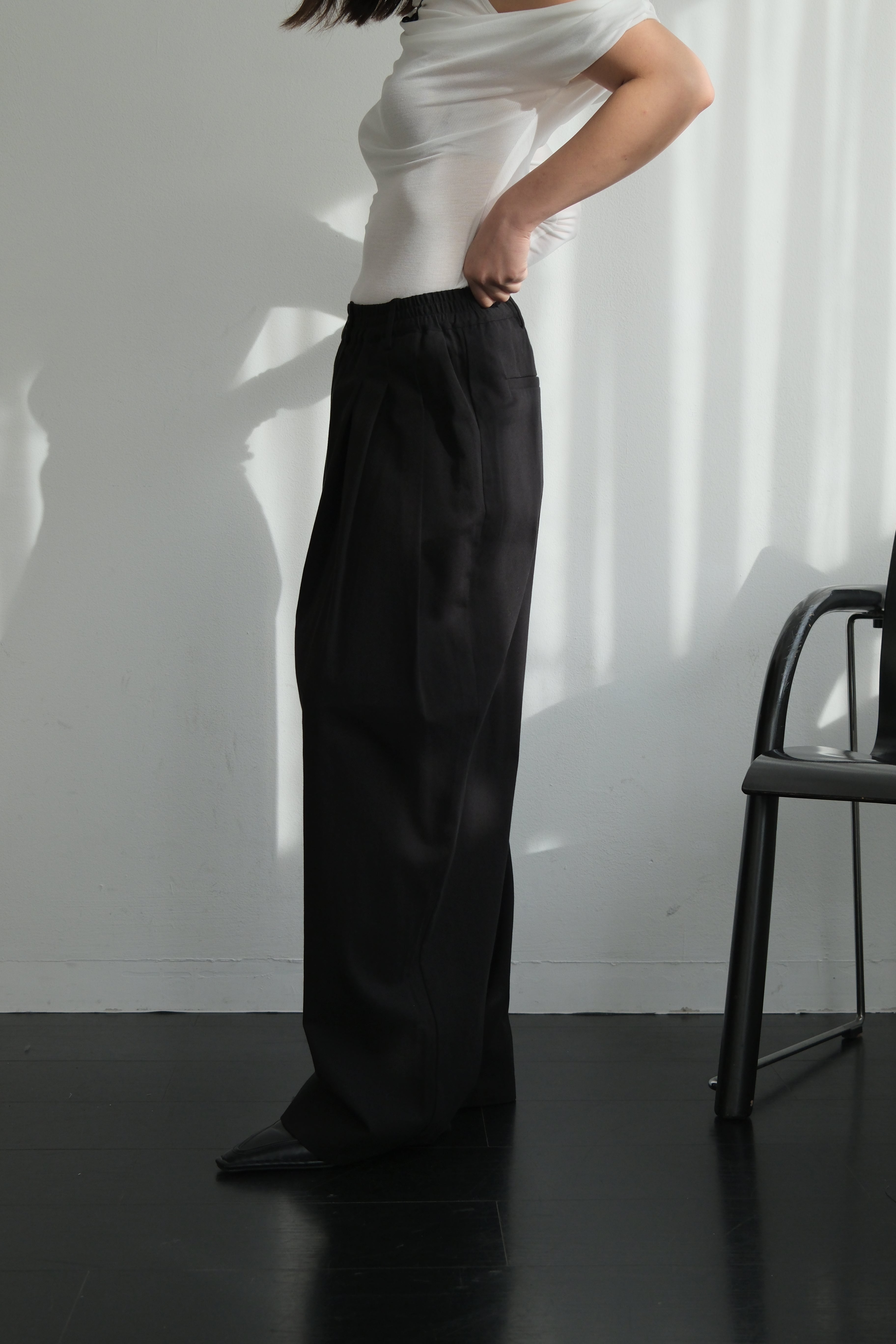 Polly elasticated waist wide leg pants