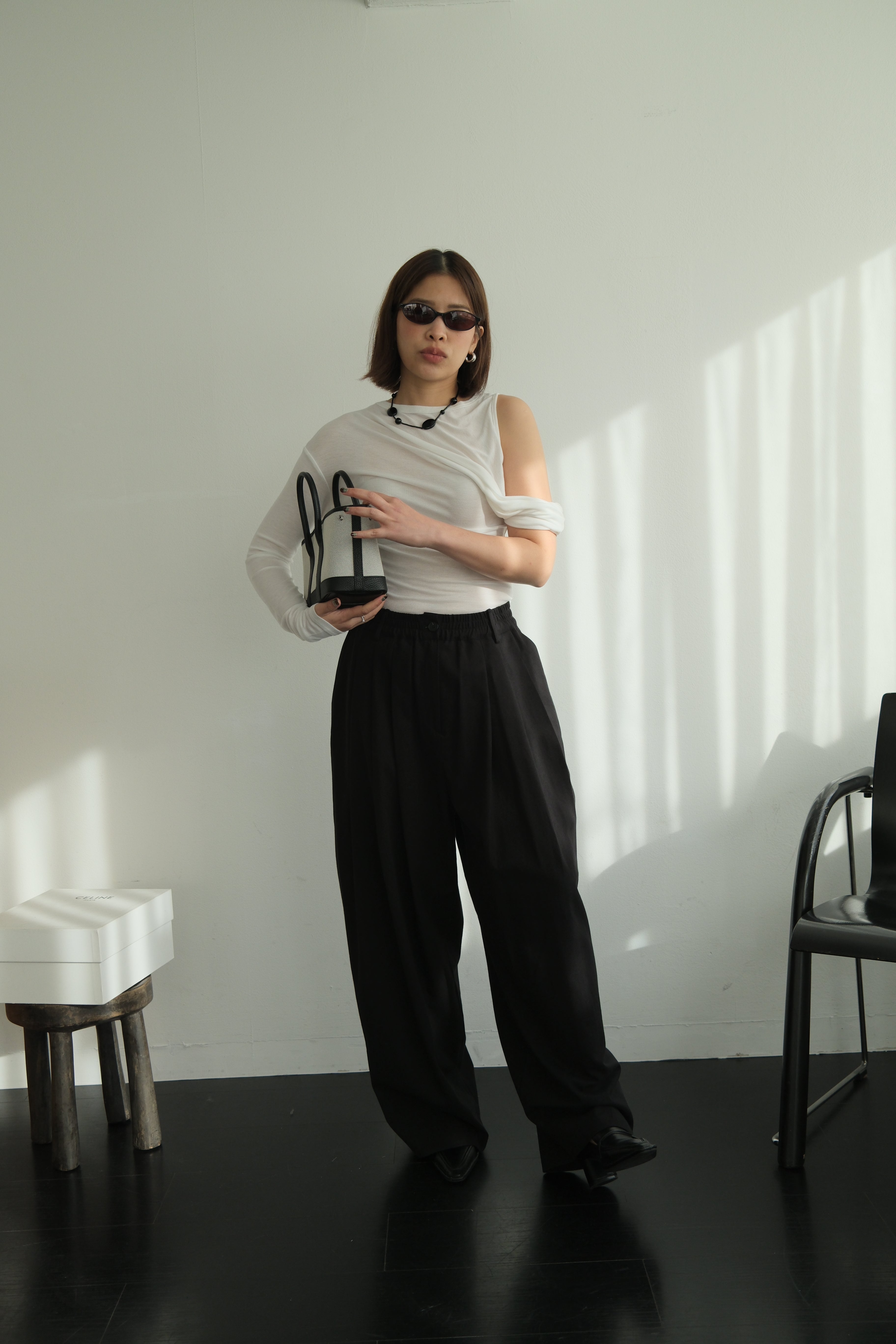 Polly elasticated waist wide leg pants