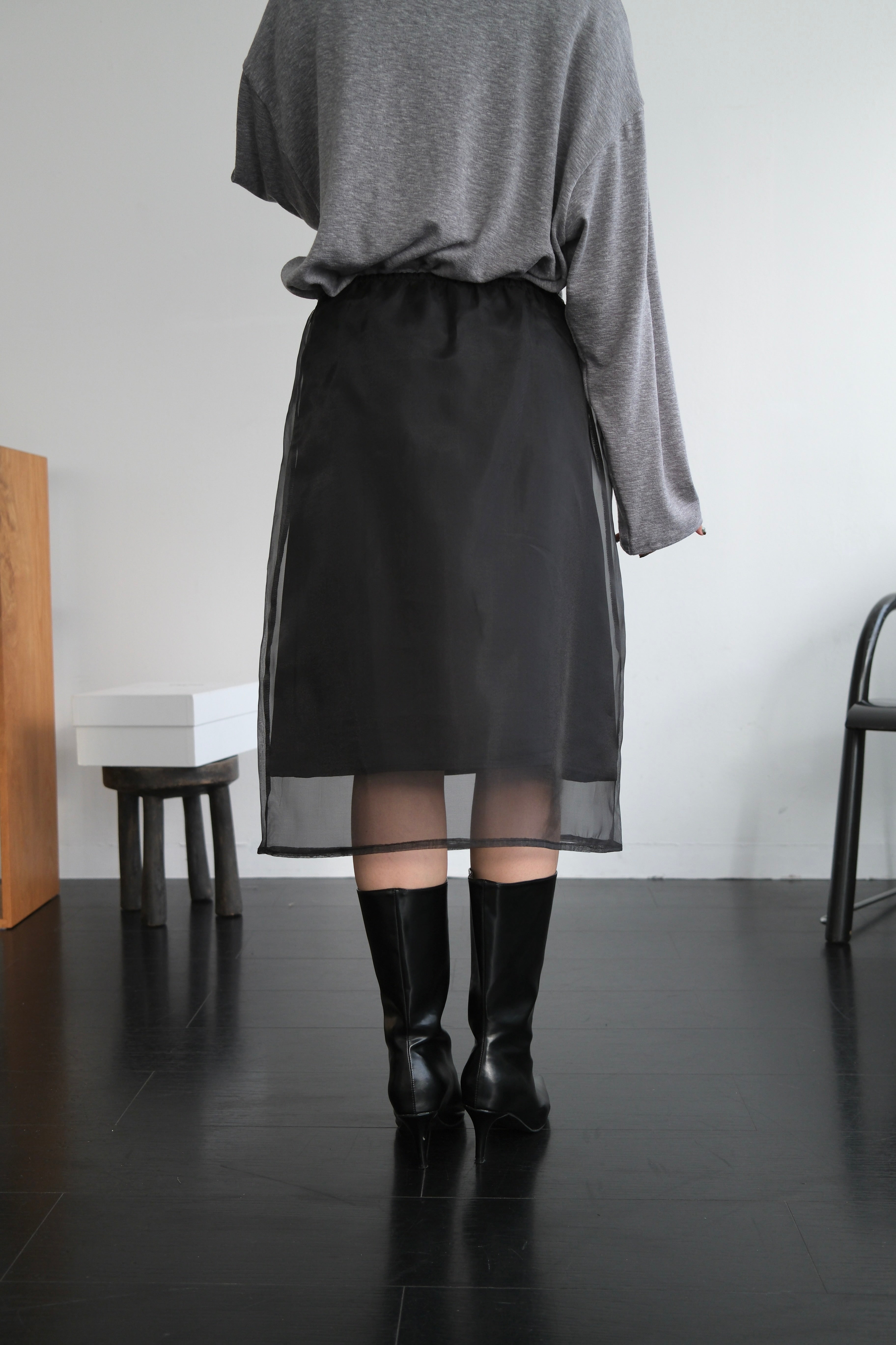 Sheran Sheer midi skirt