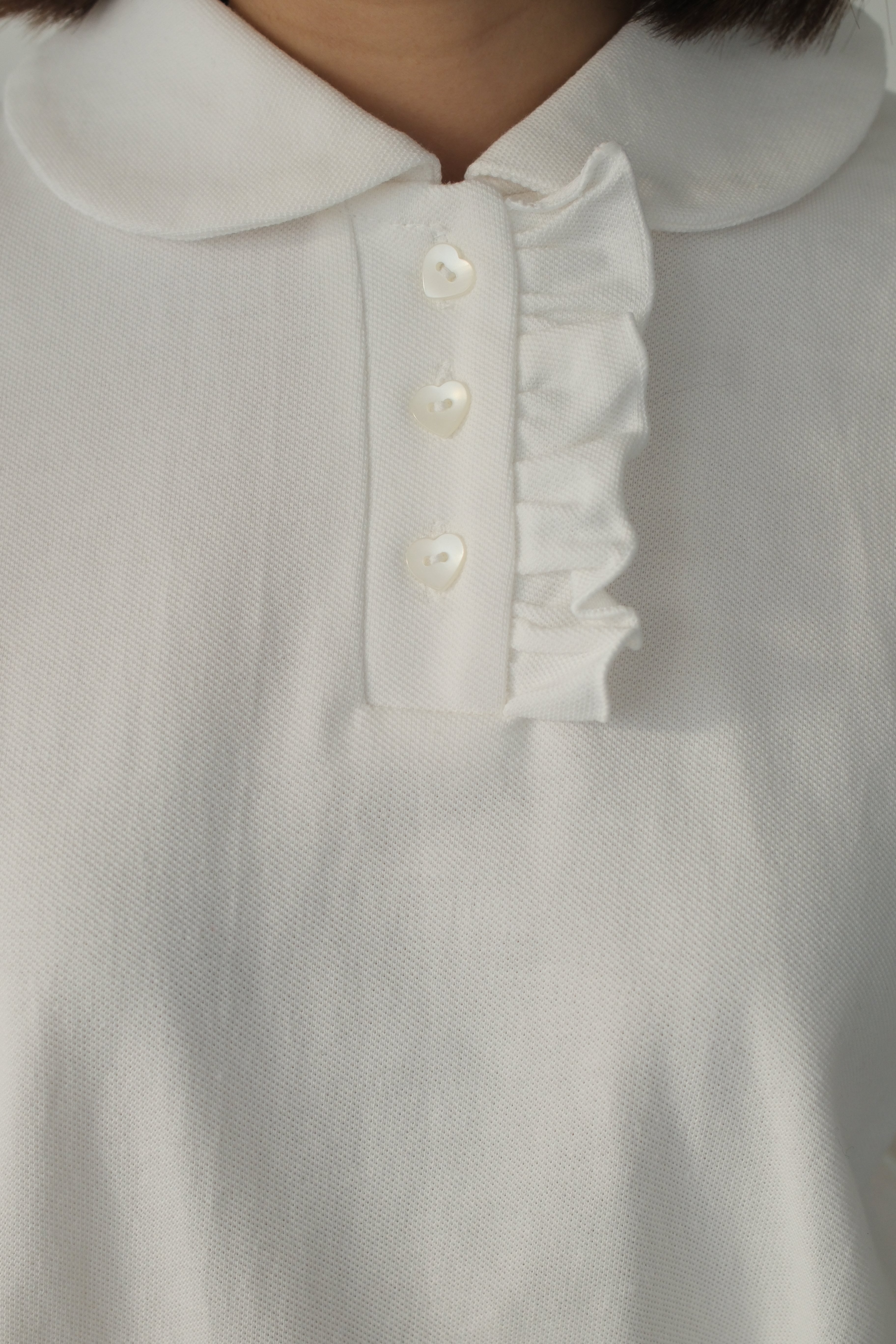 Nabi ruffle collar polo top