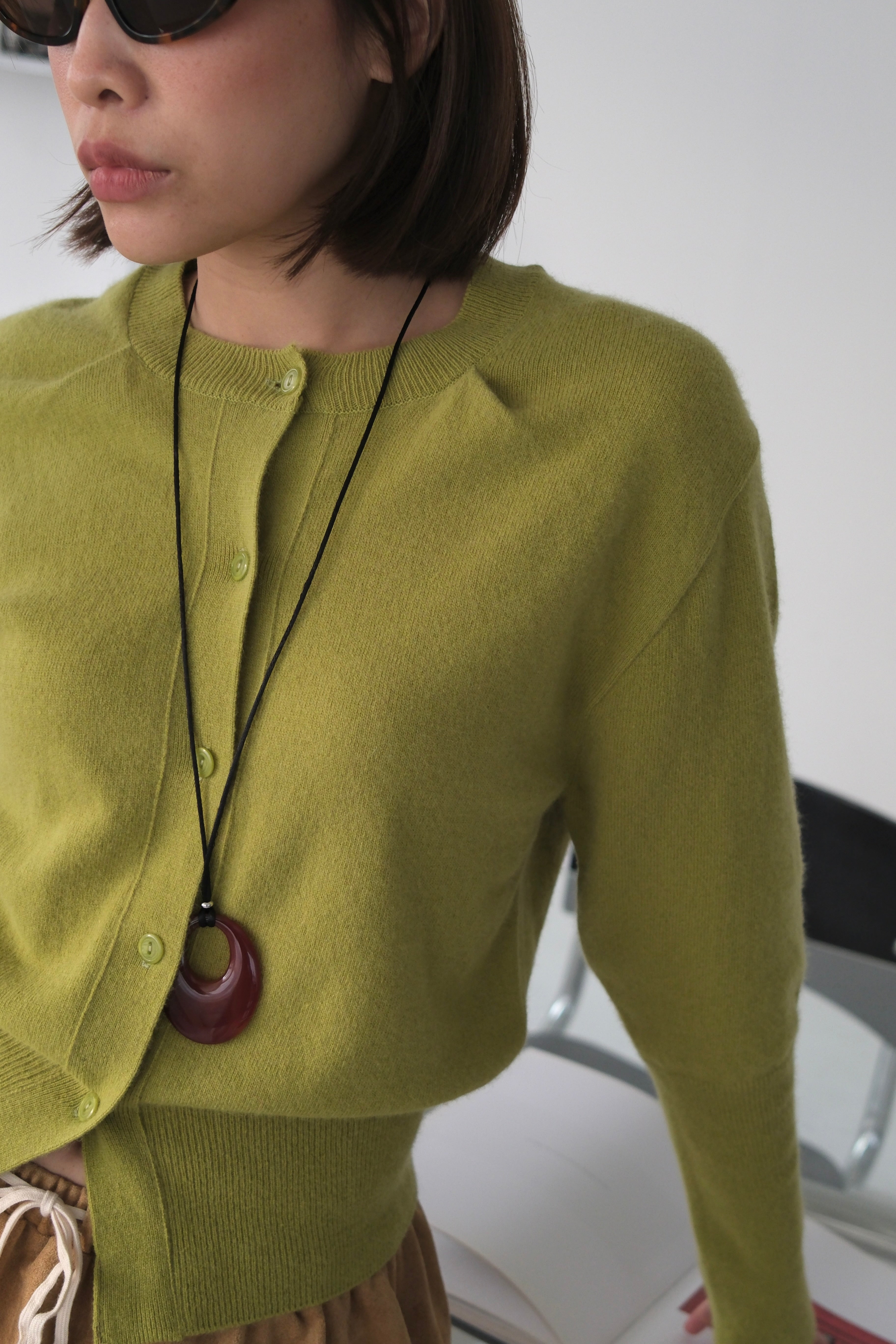 round neck cashmere cardigan