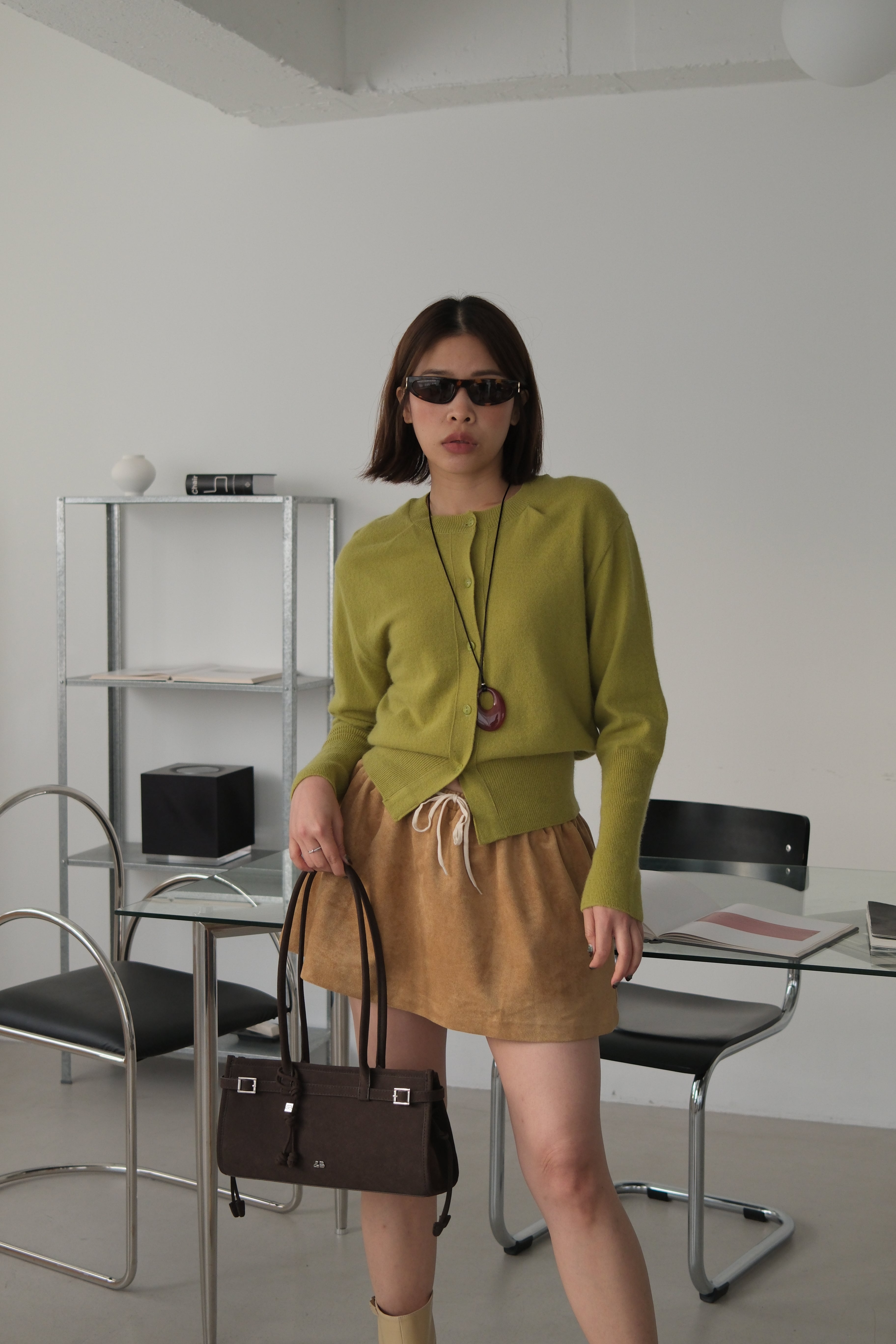 round neck cashmere cardigan