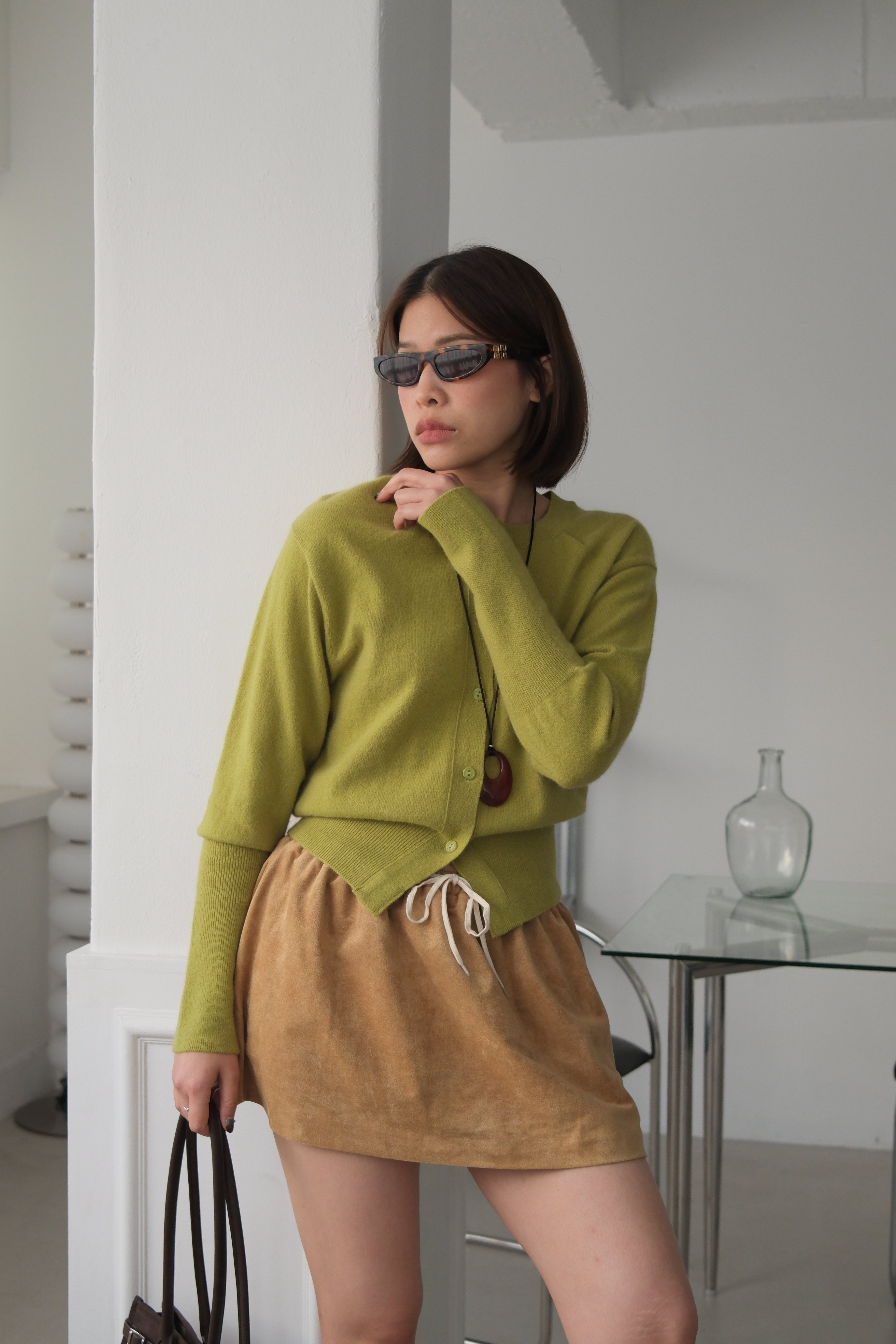 round neck cashmere cardigan