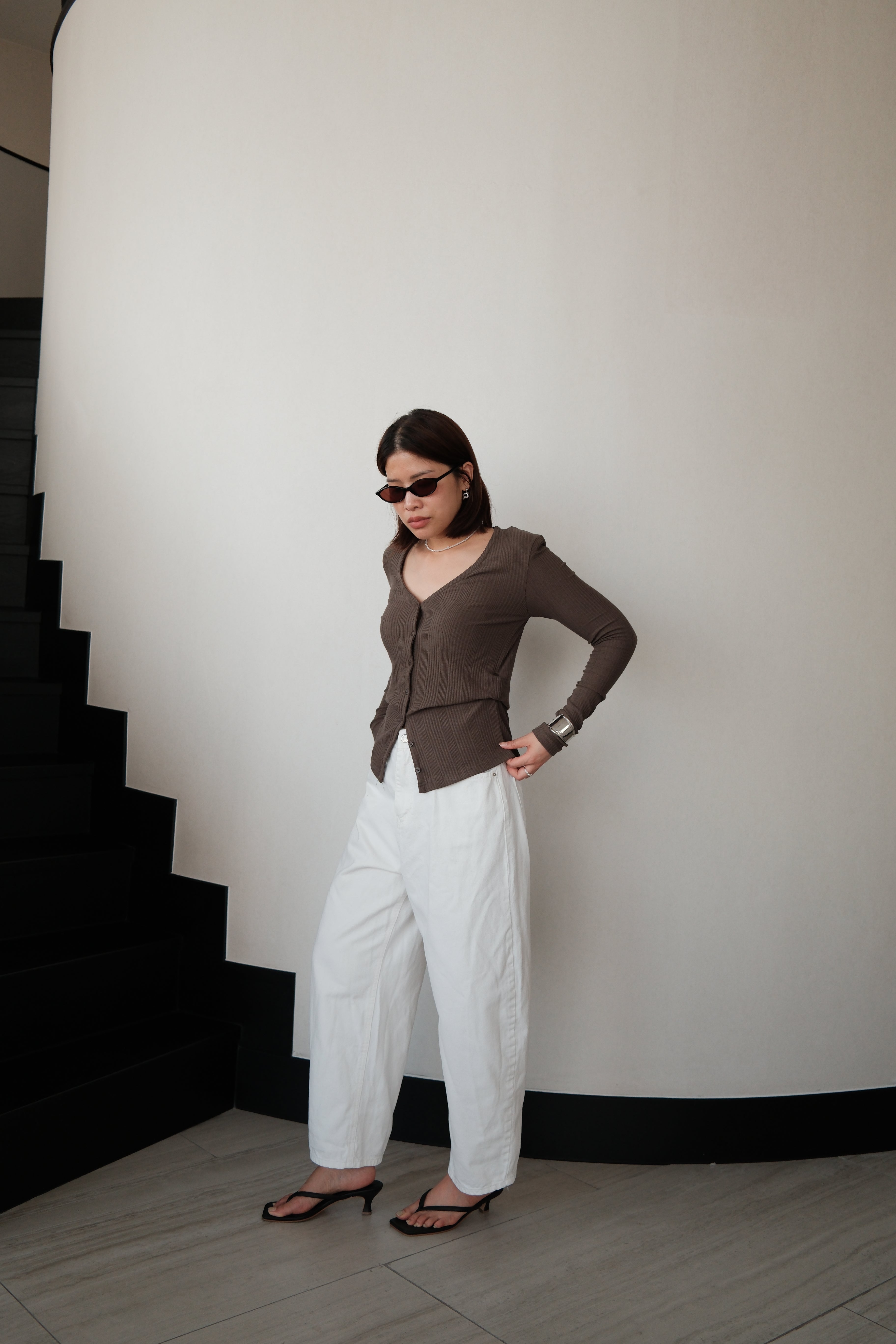 cotton ribbed cardigan