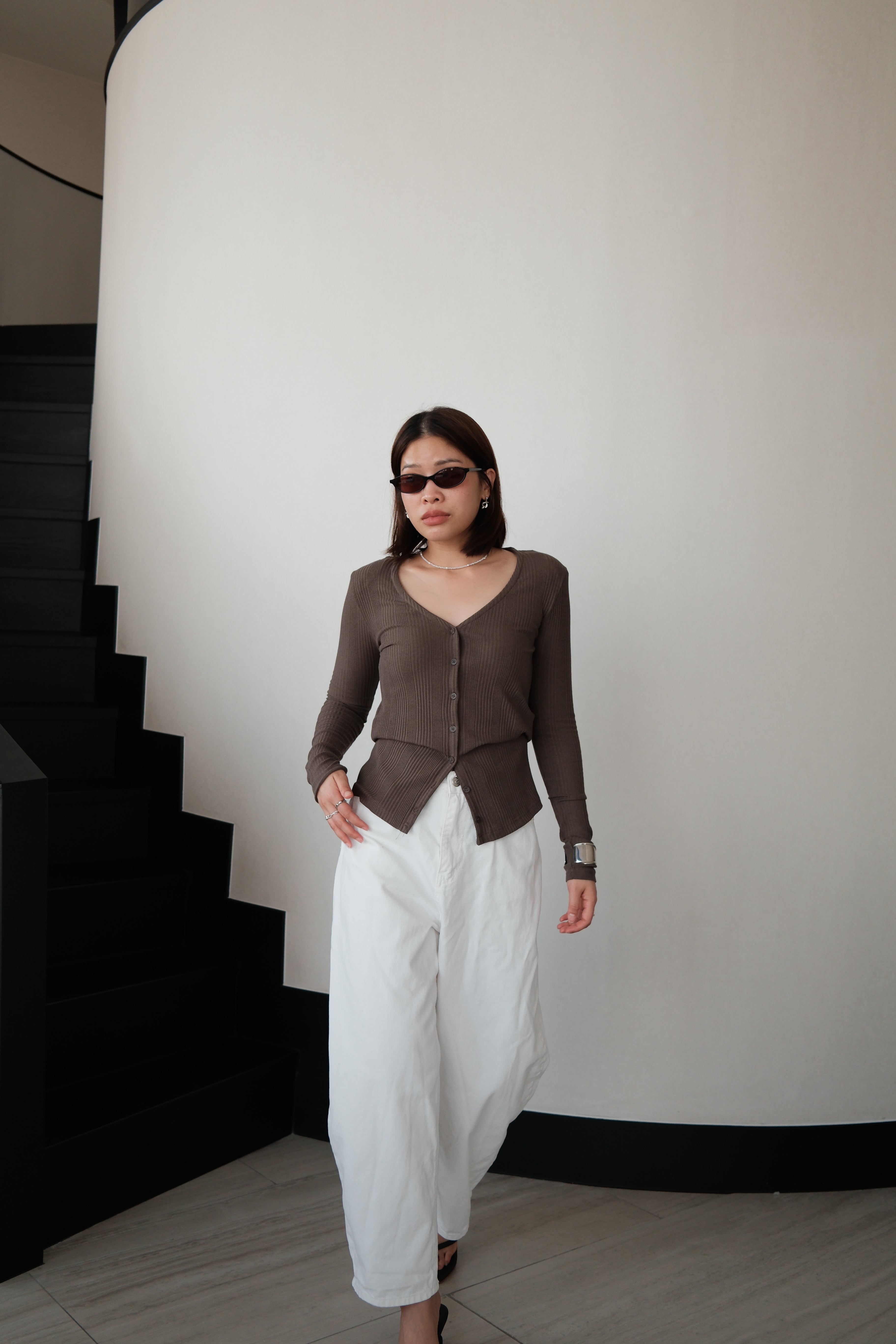 cotton ribbed cardigan