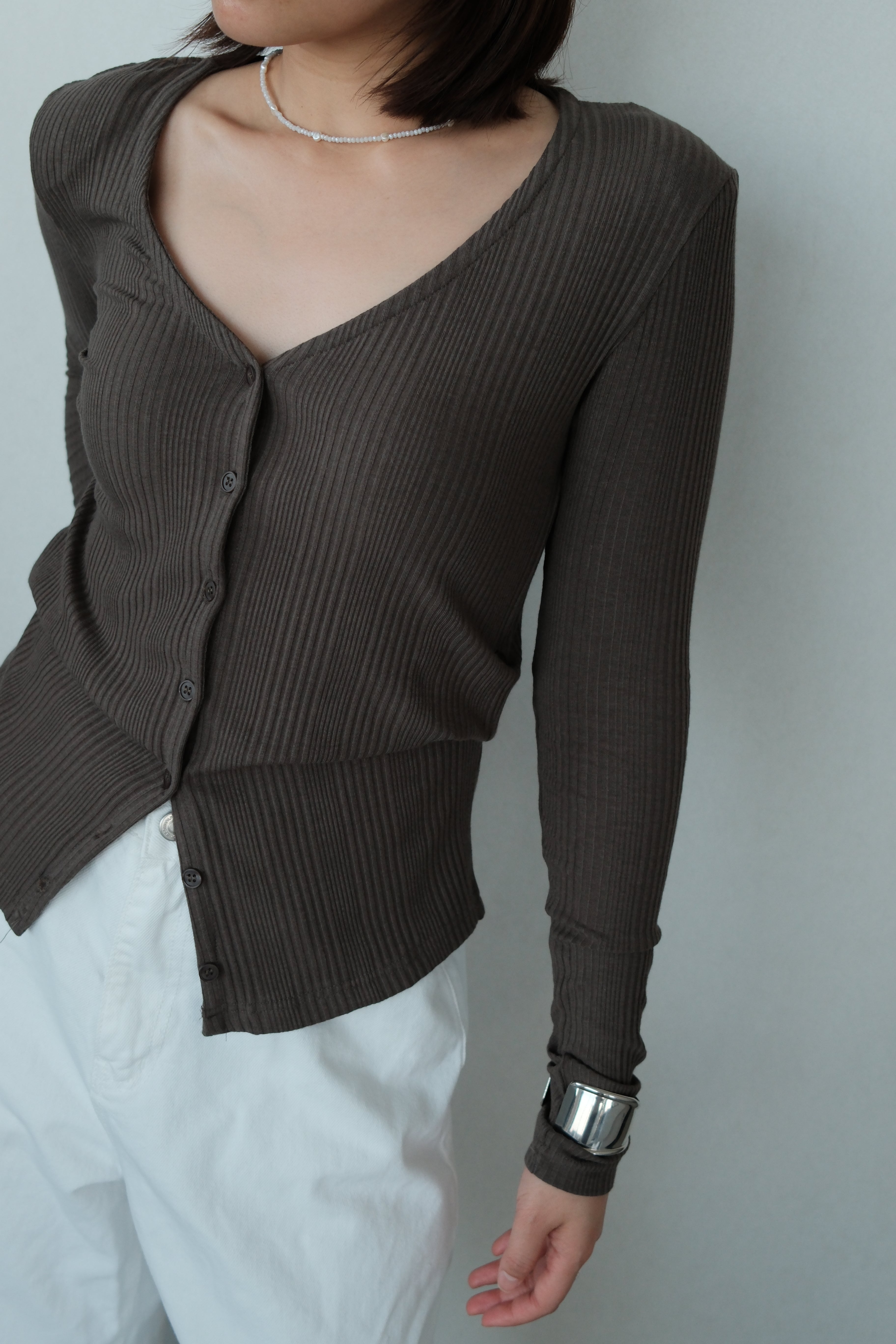 cotton ribbed cardigan