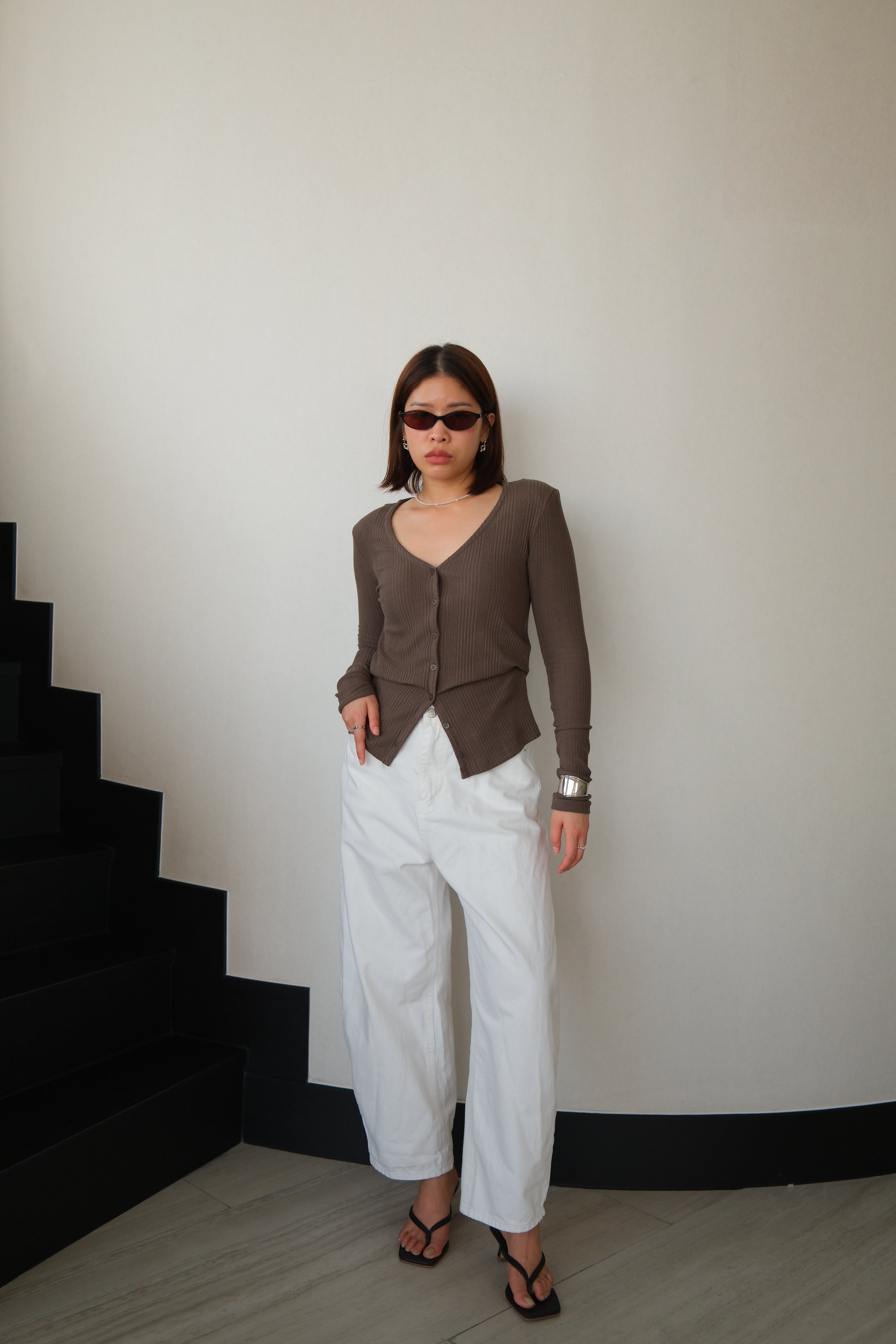cotton ribbed cardigan