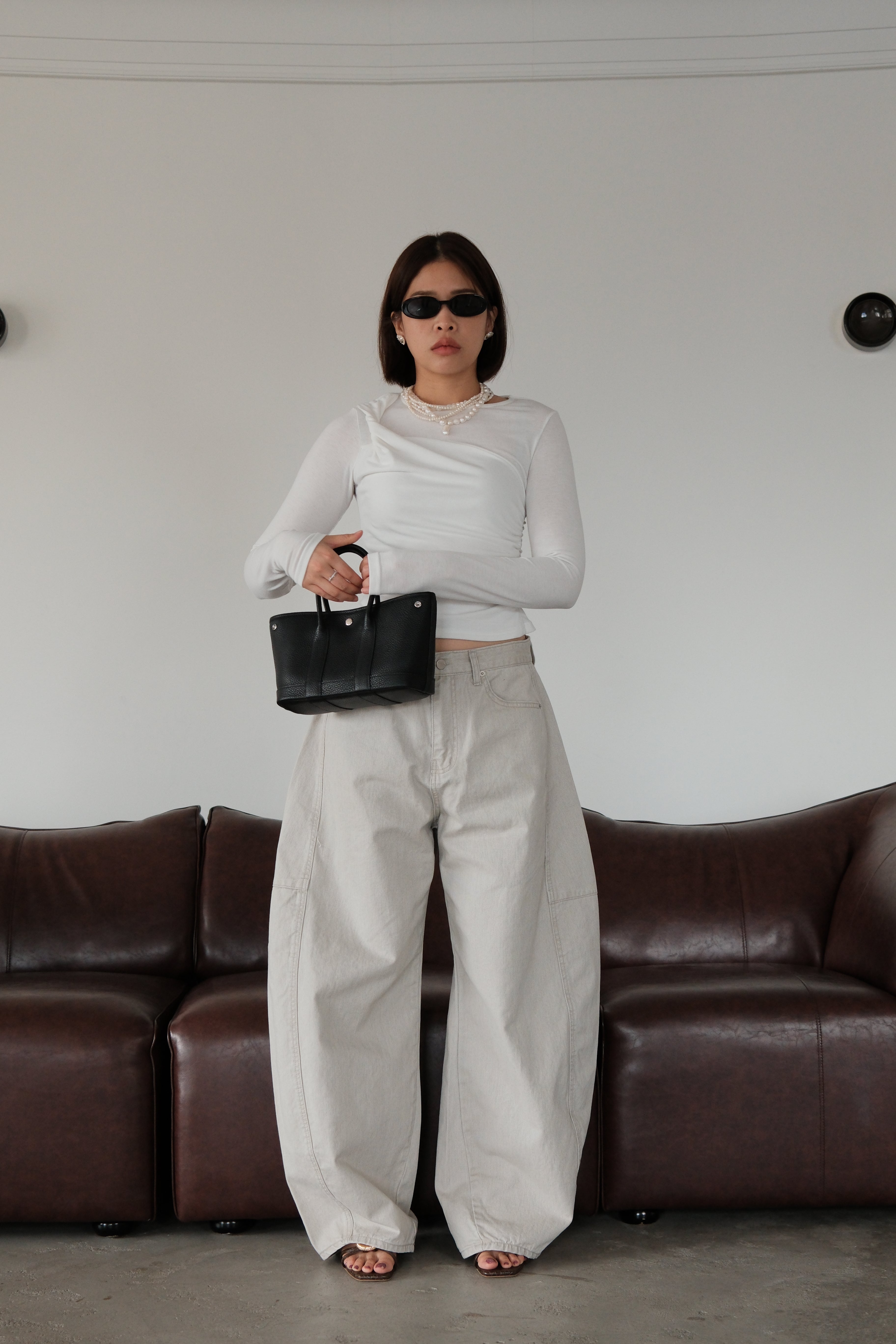 vintage wash balloon jeans