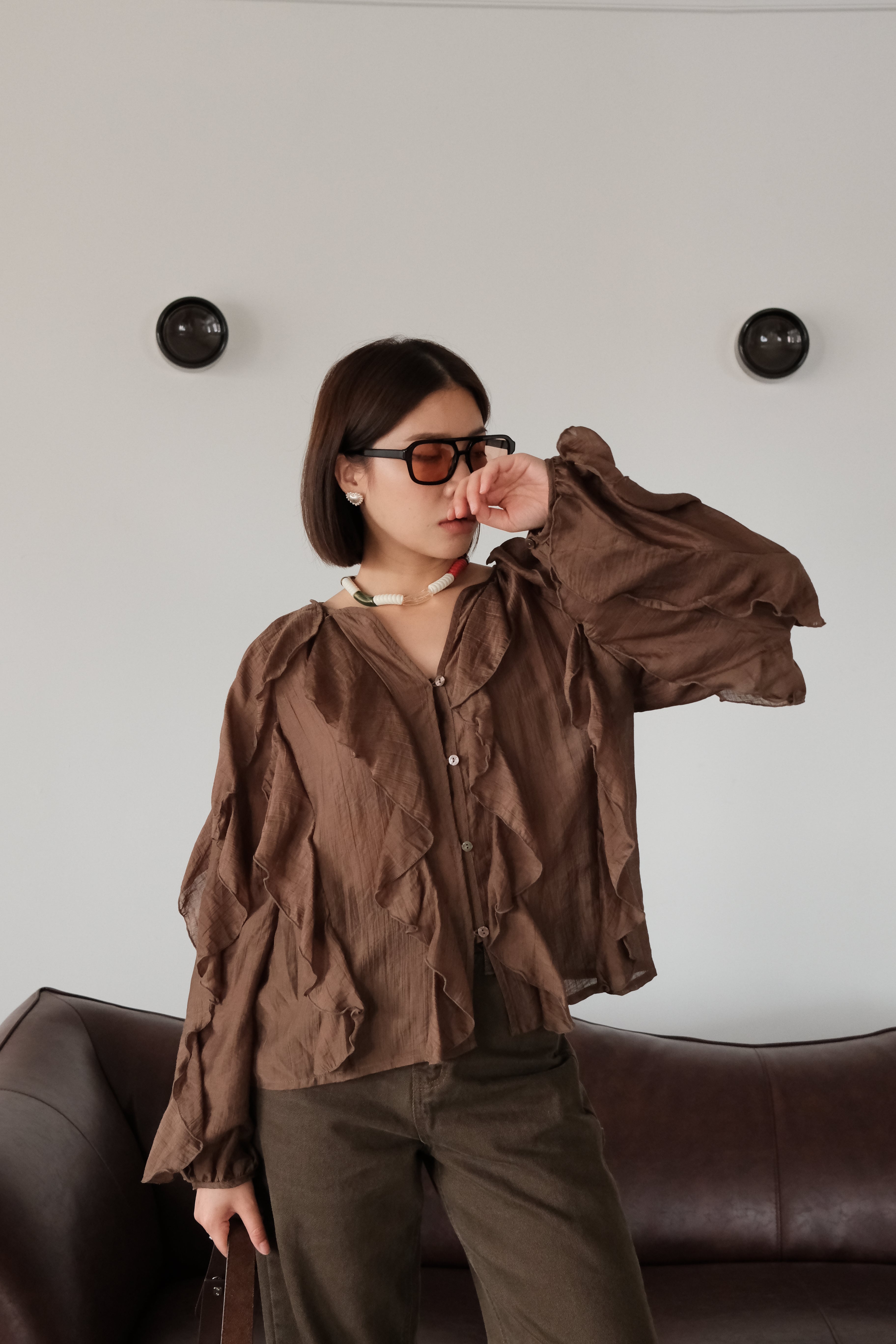 Rinda ruffle boho blouse