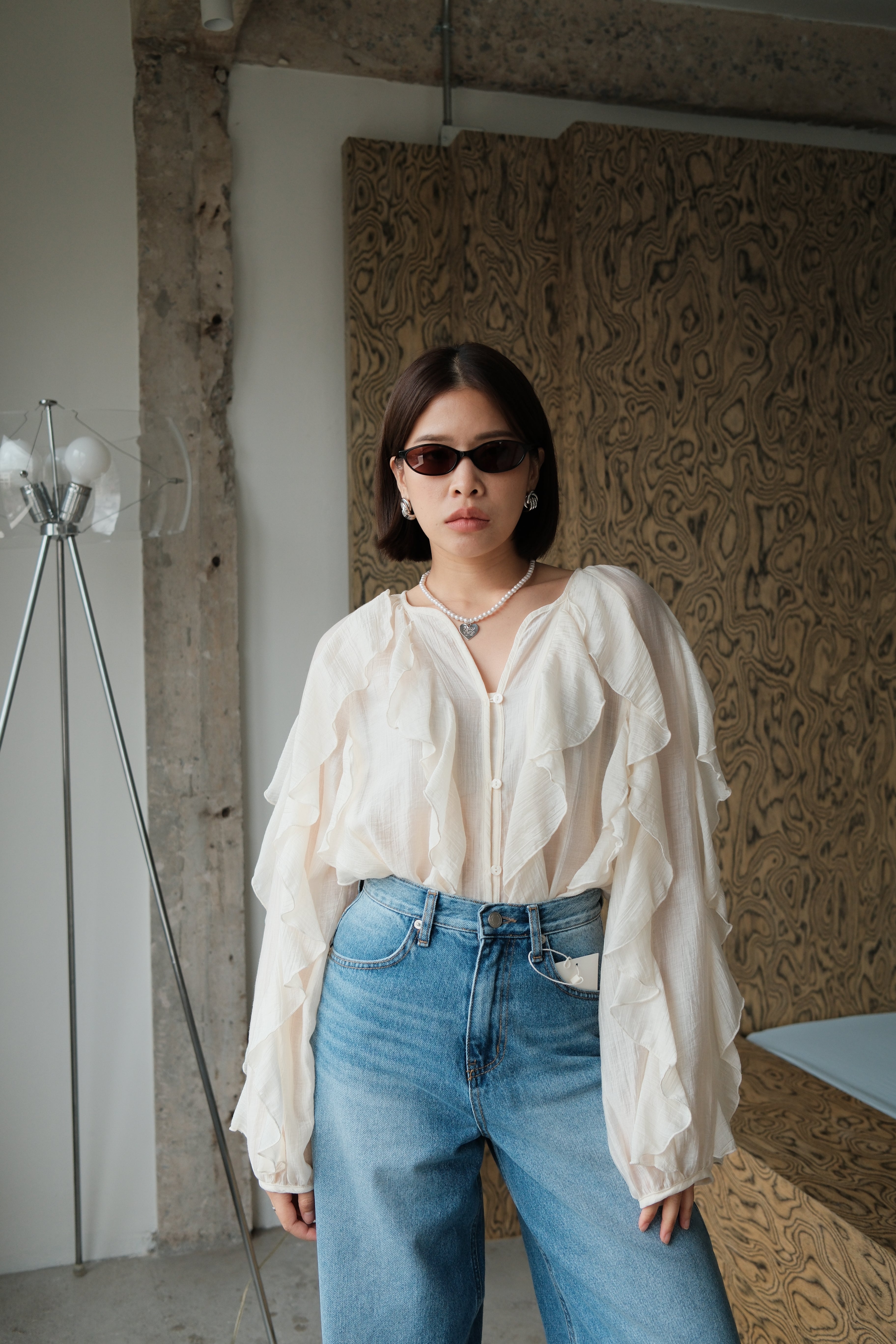 Rinda ruffle boho blouse