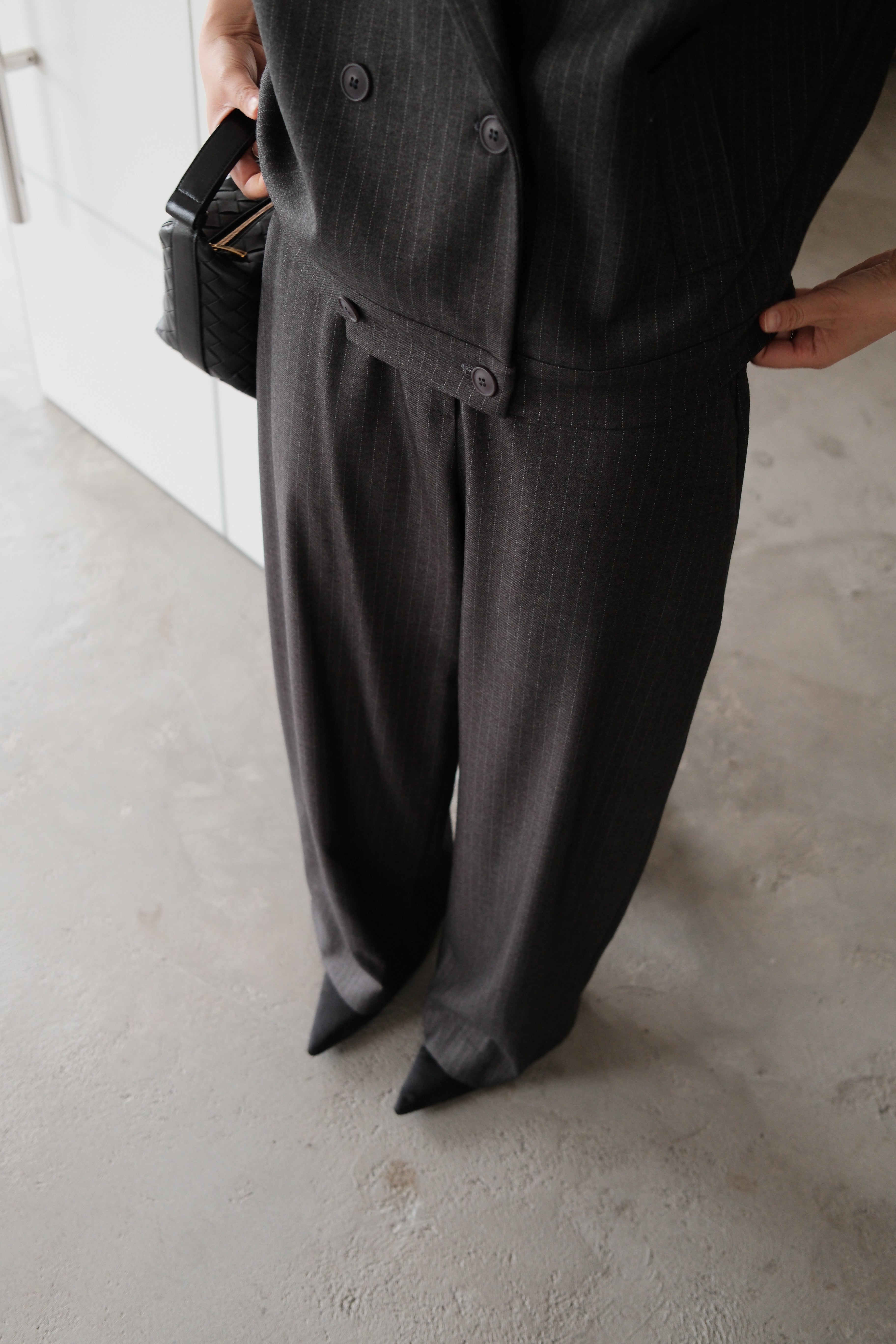 Dawn striped pleated trousers