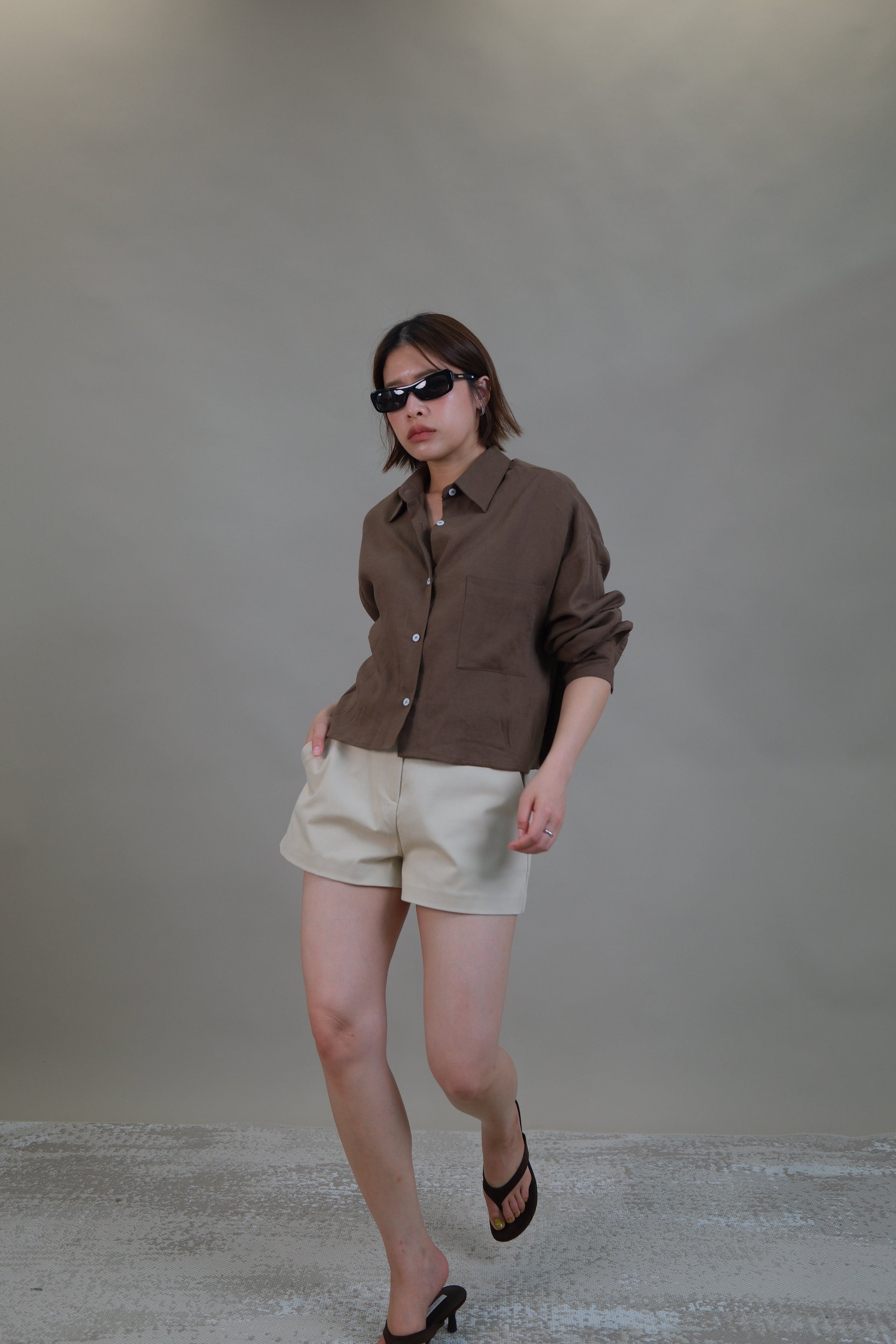 Summer Linen crop shirt