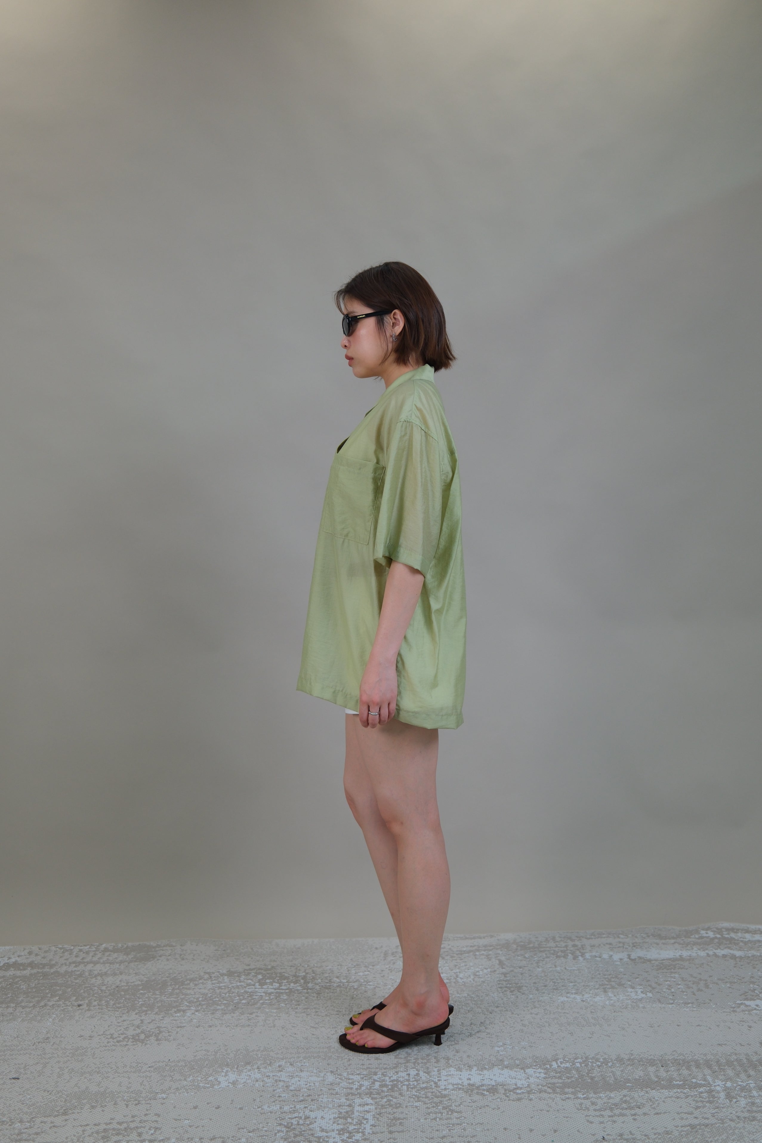 Glossy Organza Camp Shirt