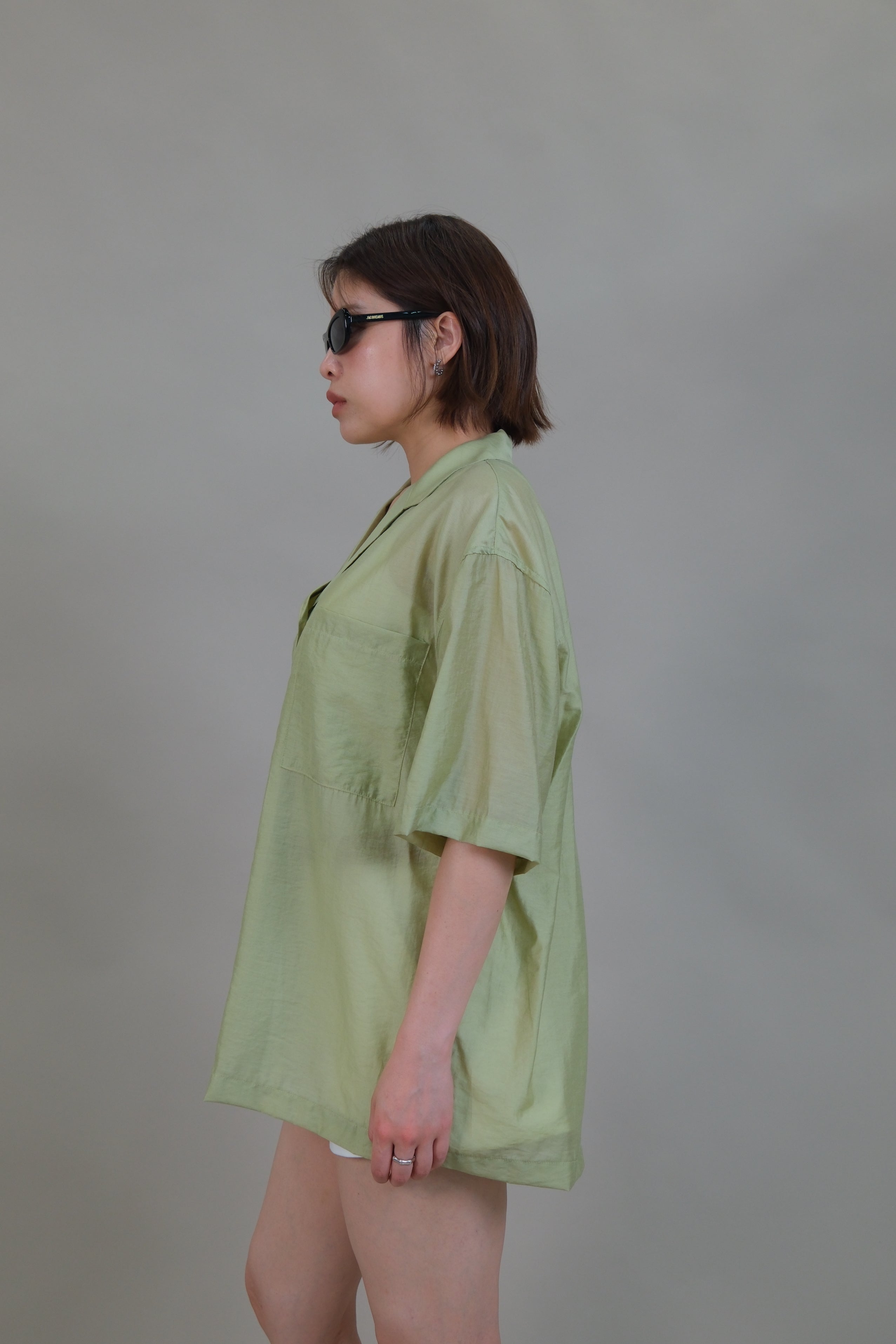 Glossy Organza Camp Shirt