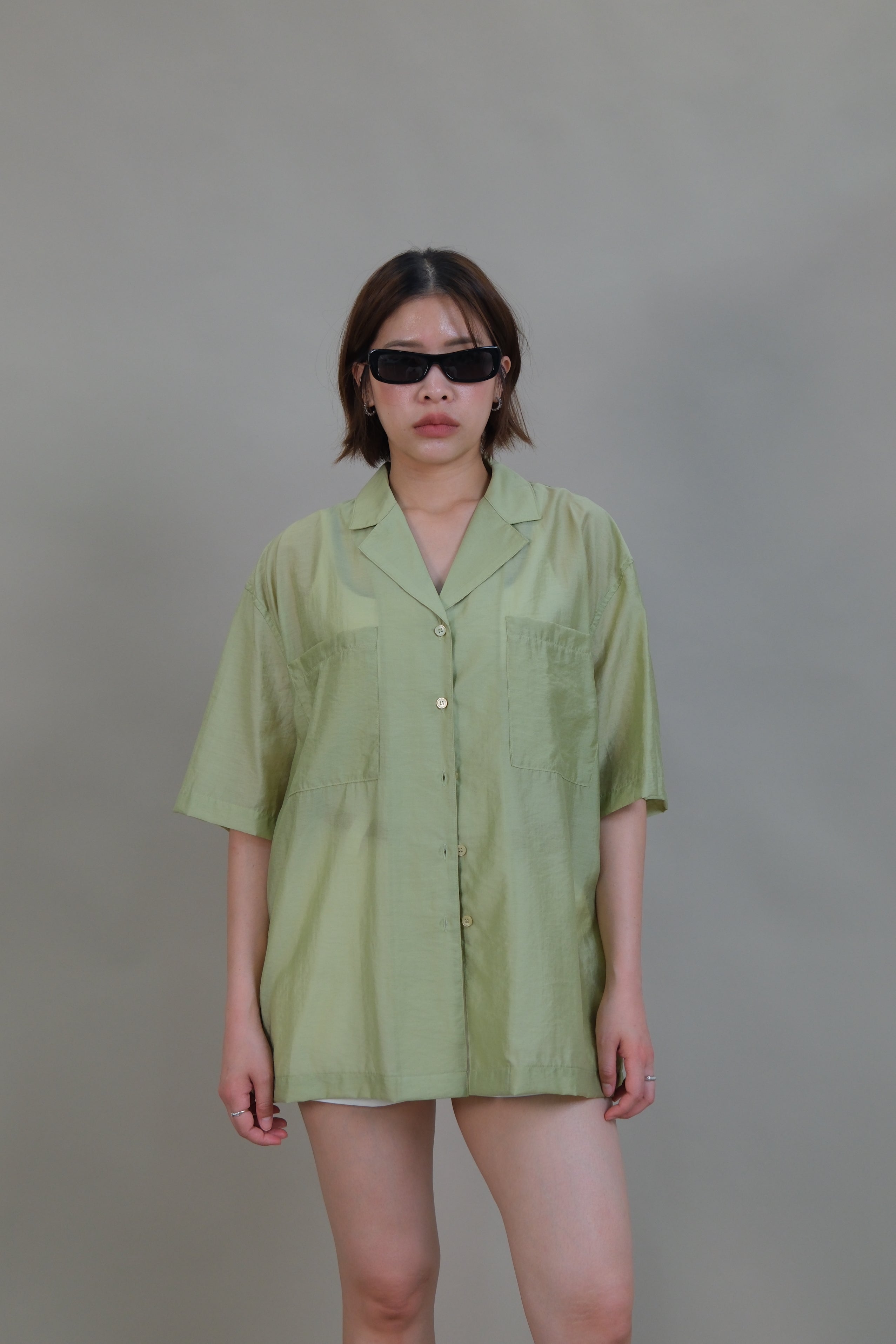 Glossy Organza Camp Shirt