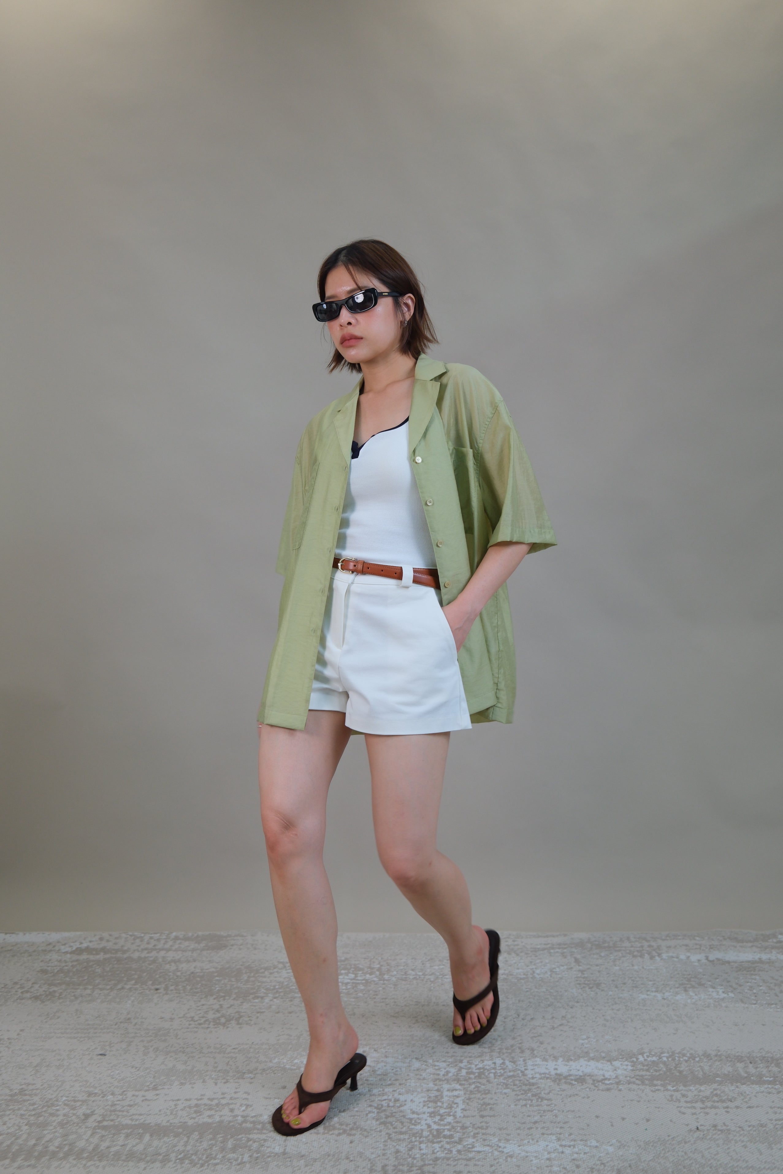 Glossy Organza Camp Shirt
