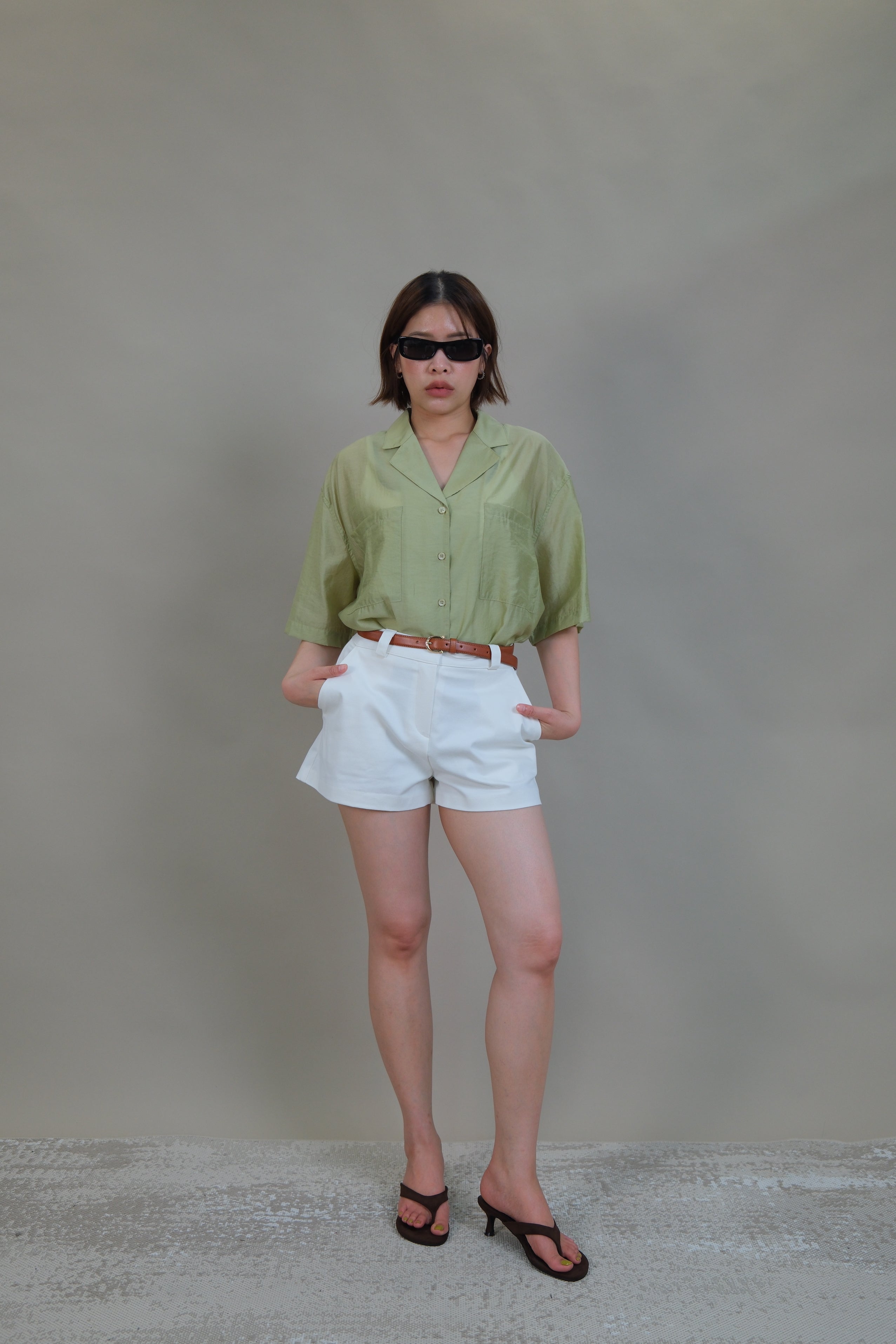Glossy Organza Camp Shirt