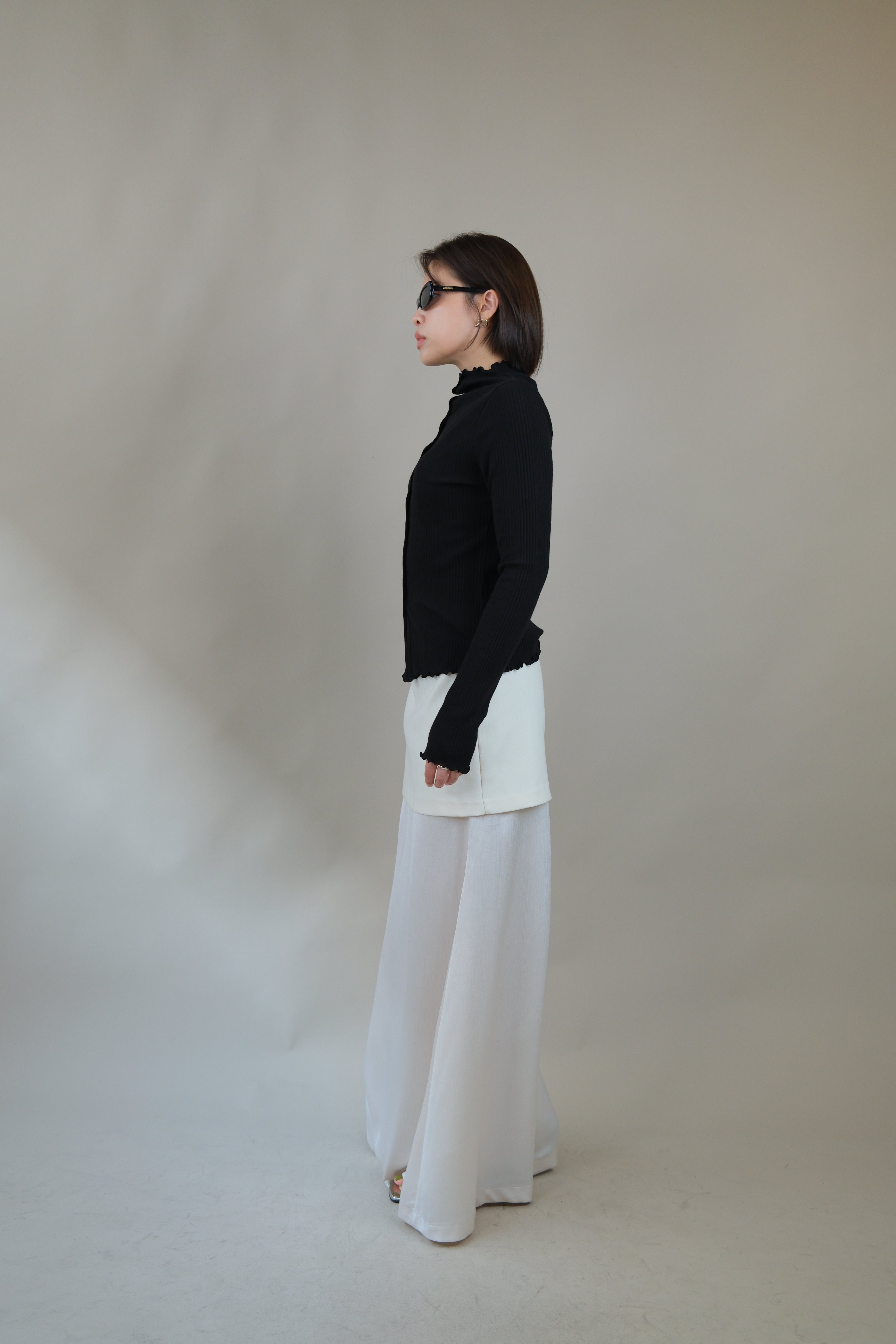 Roony ruffle edge 2-way cardigan