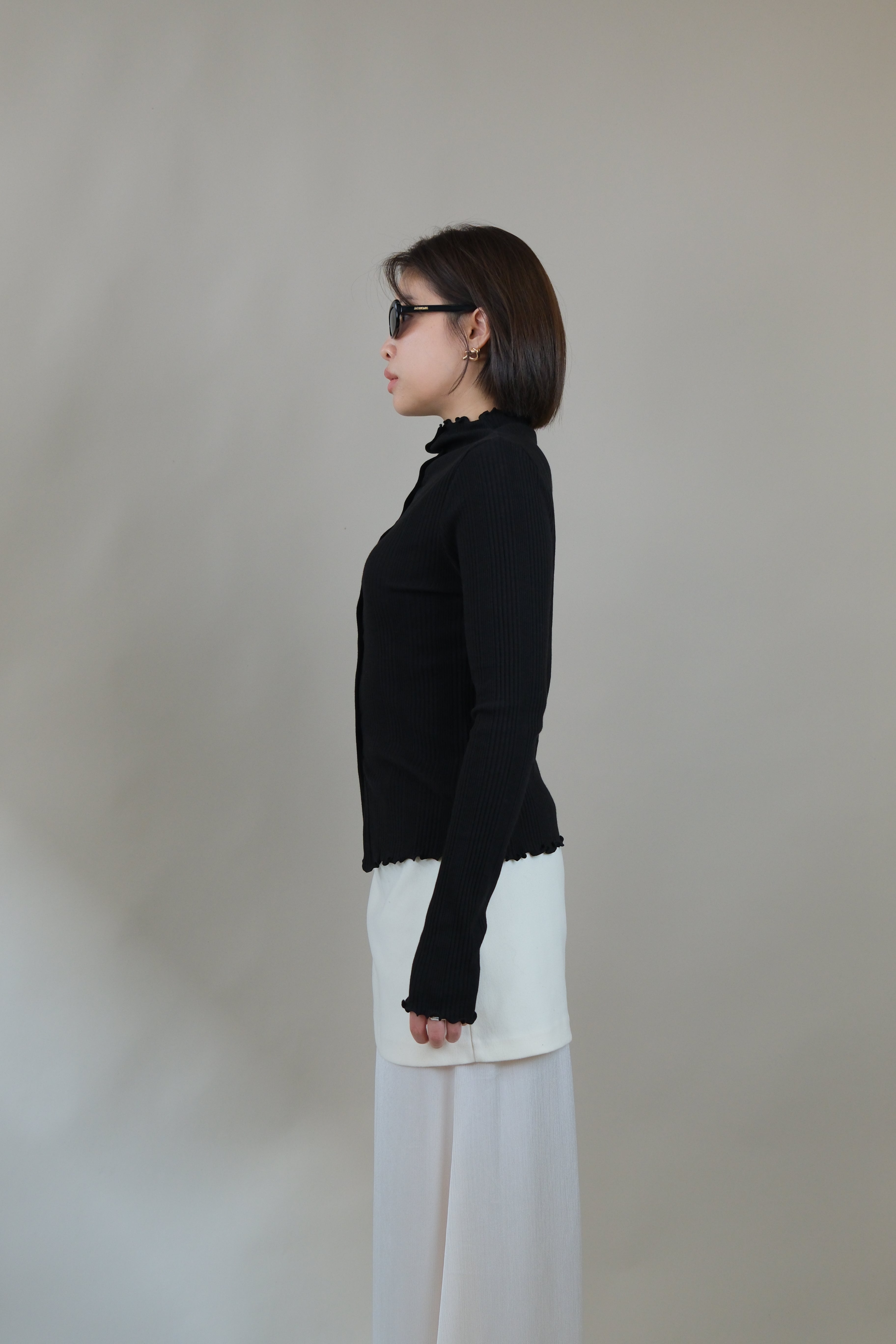 Roony ruffle edge 2-way cardigan