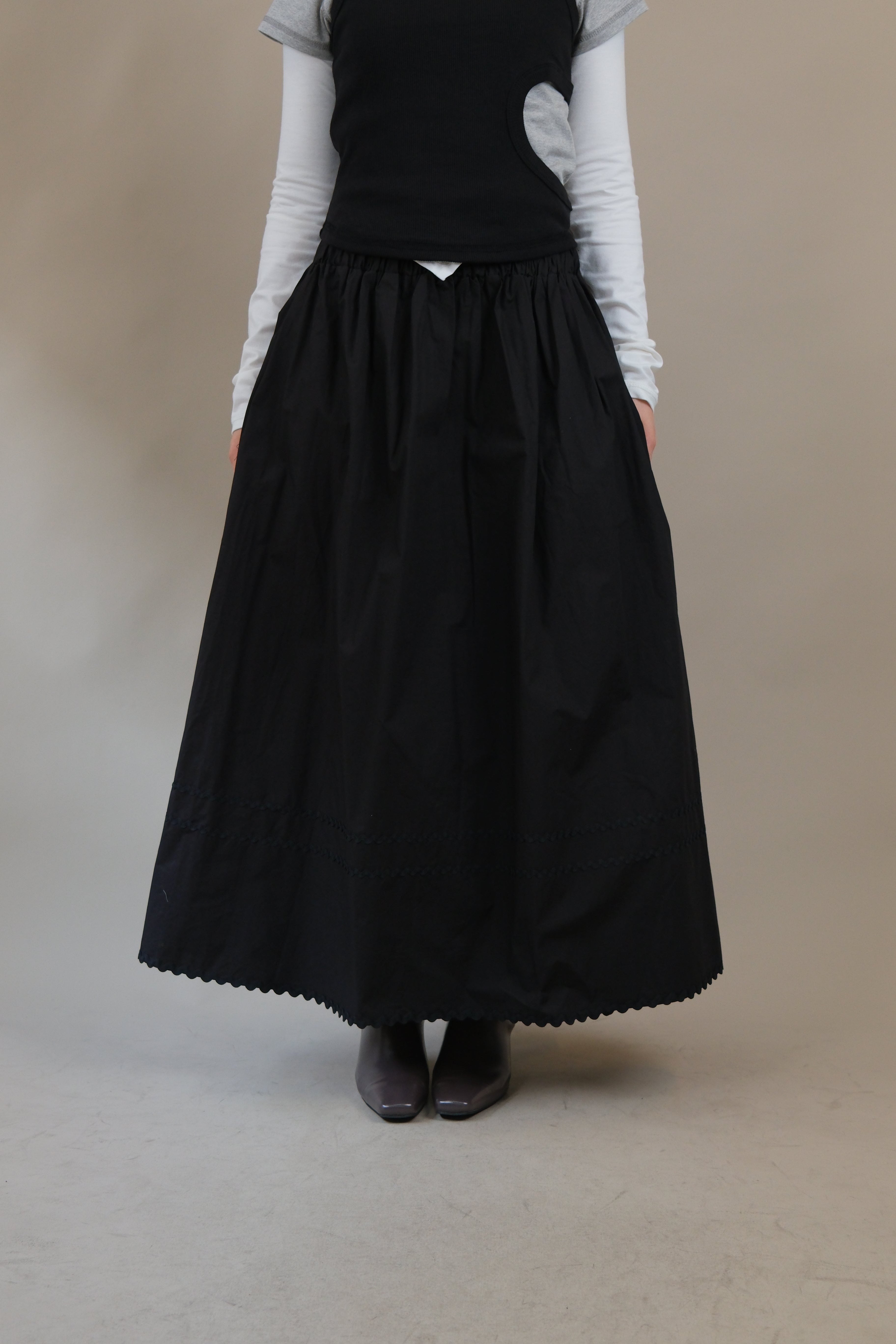 Wavey tape maxi skirt