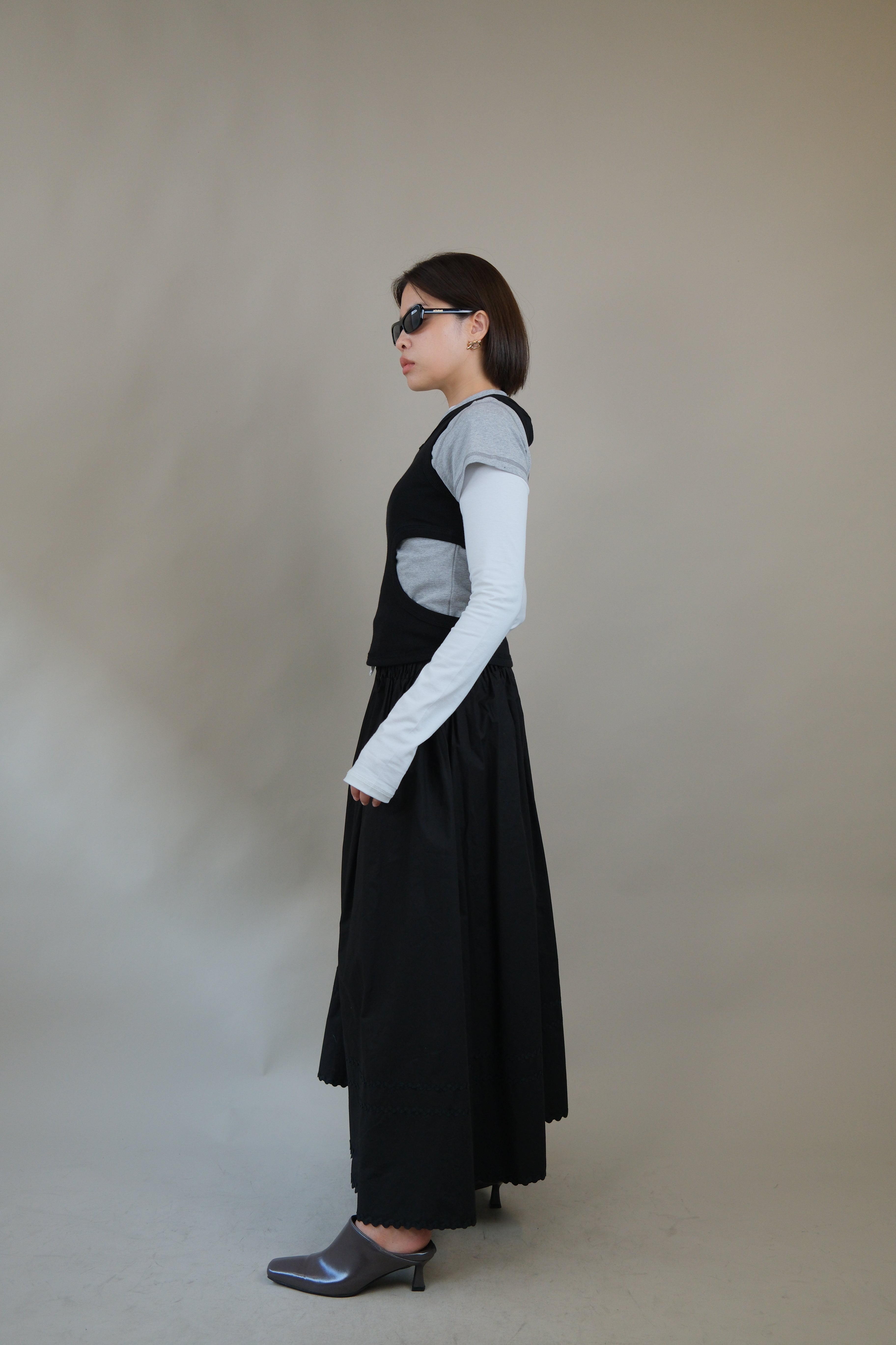 Wavey tape maxi skirt