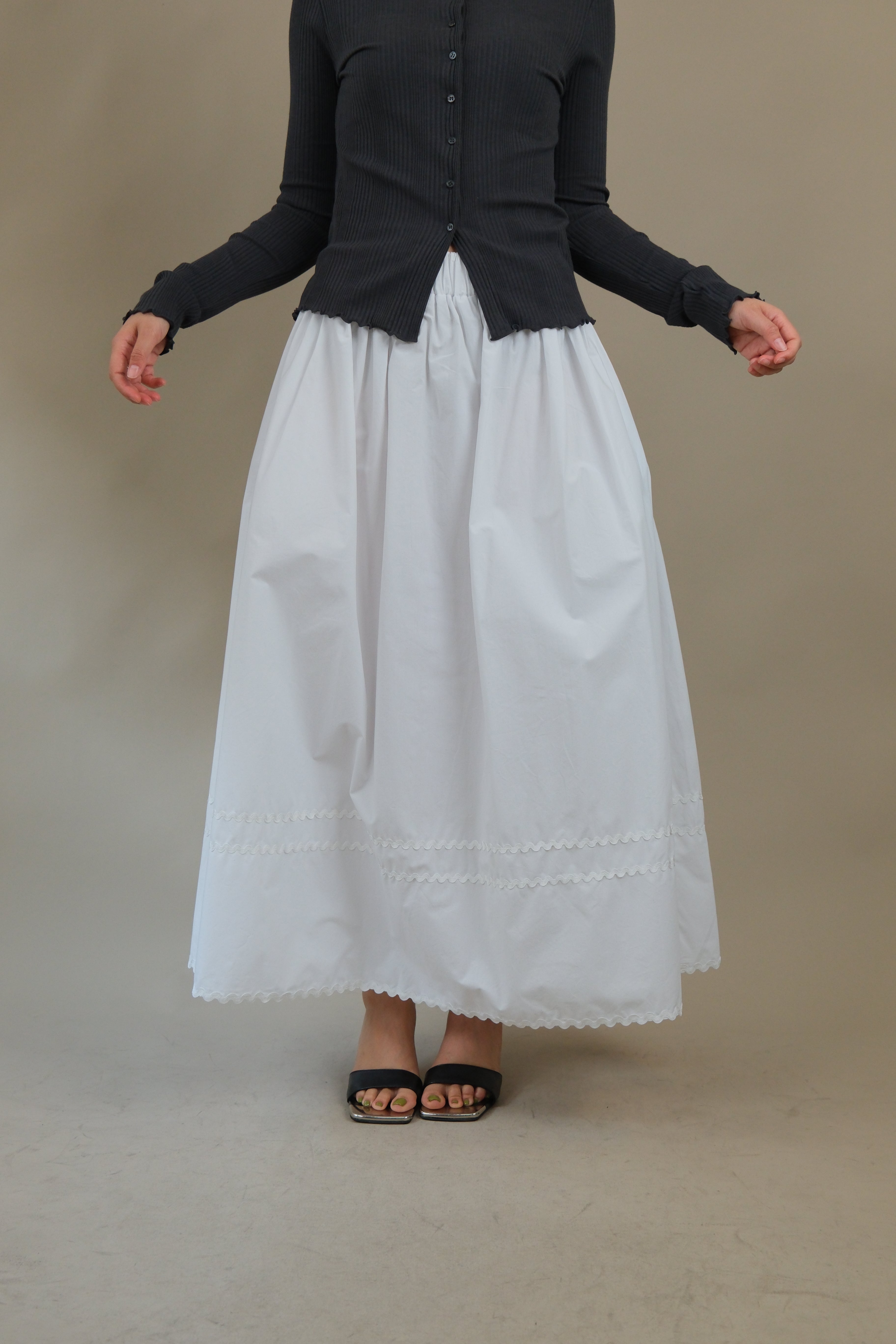 Wavey tape maxi skirt