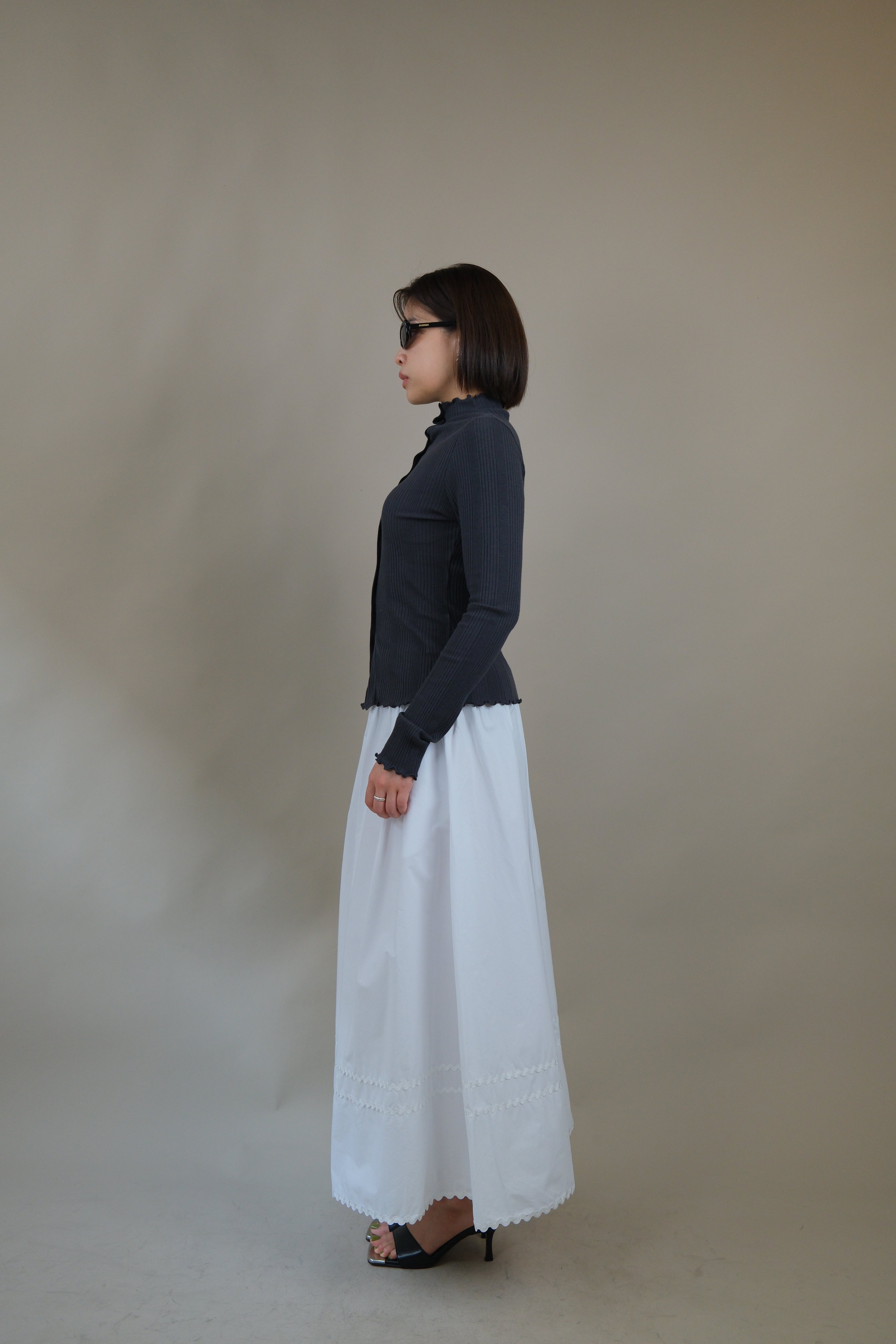 Roony ruffle edge 2-way cardigan