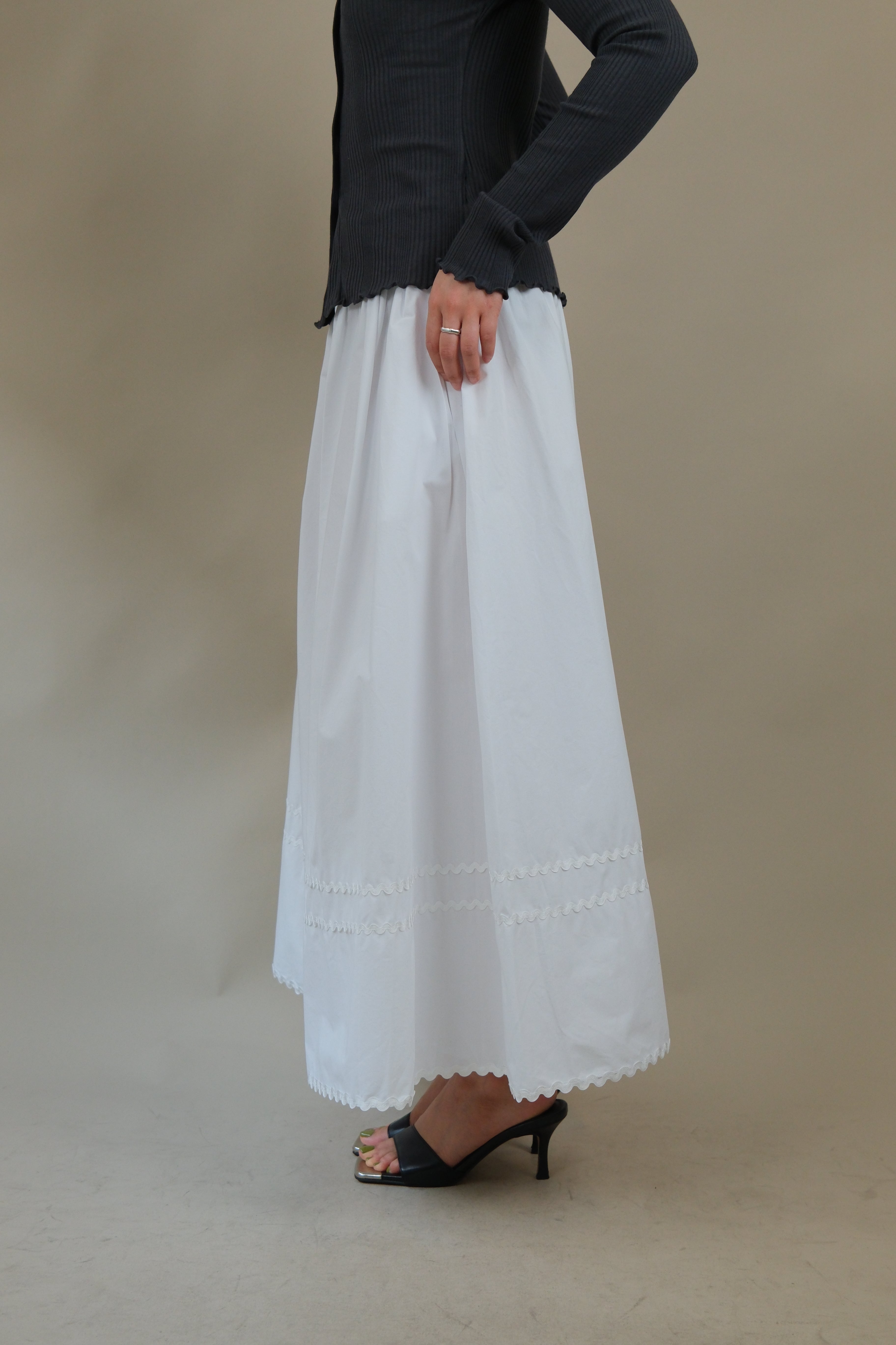 Wavey tape maxi skirt