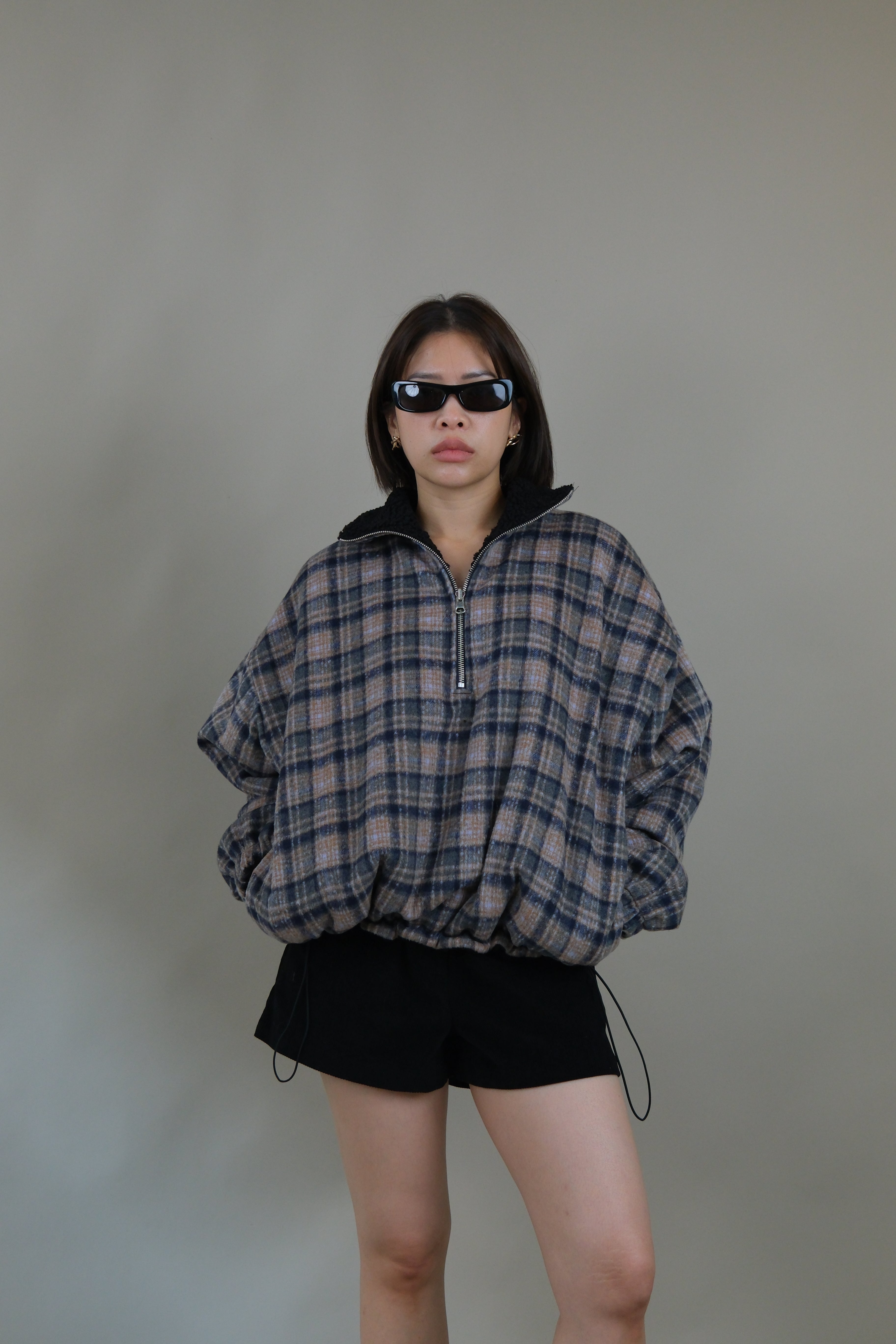 reversible teddy pullover