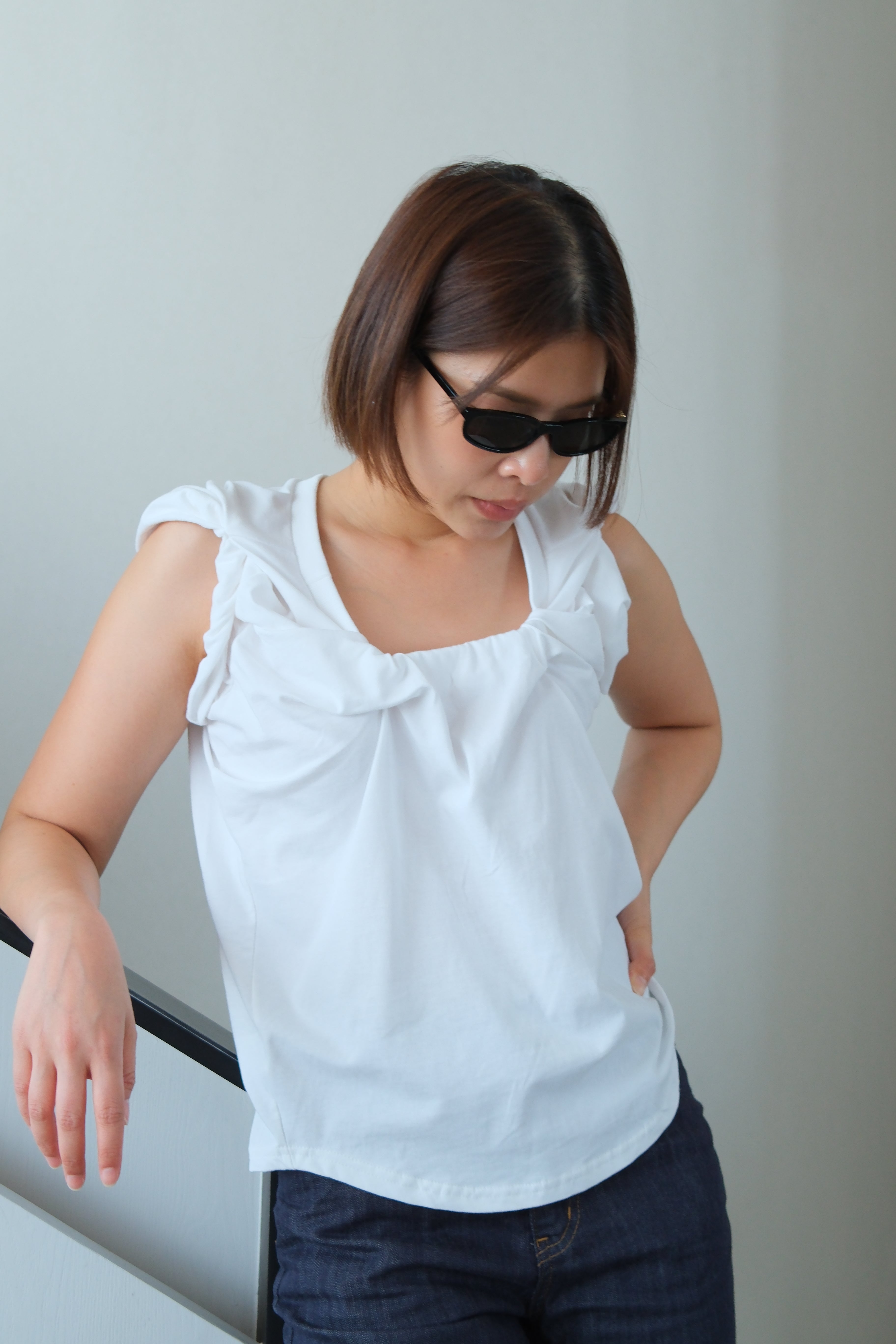 Morrow 2-Way Rolled Sleeve Top
