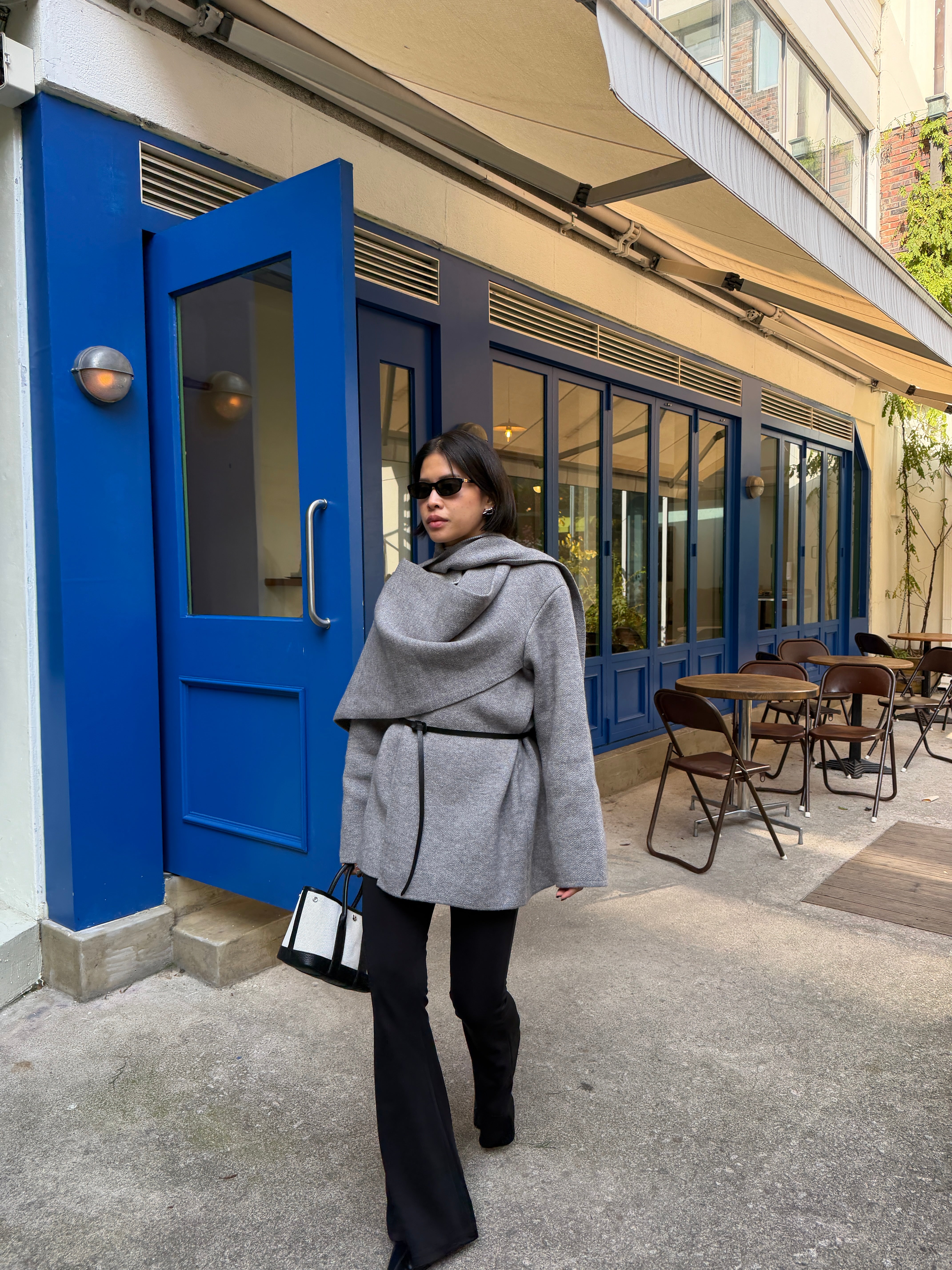 Marlo Scarf detail wrap cardigan