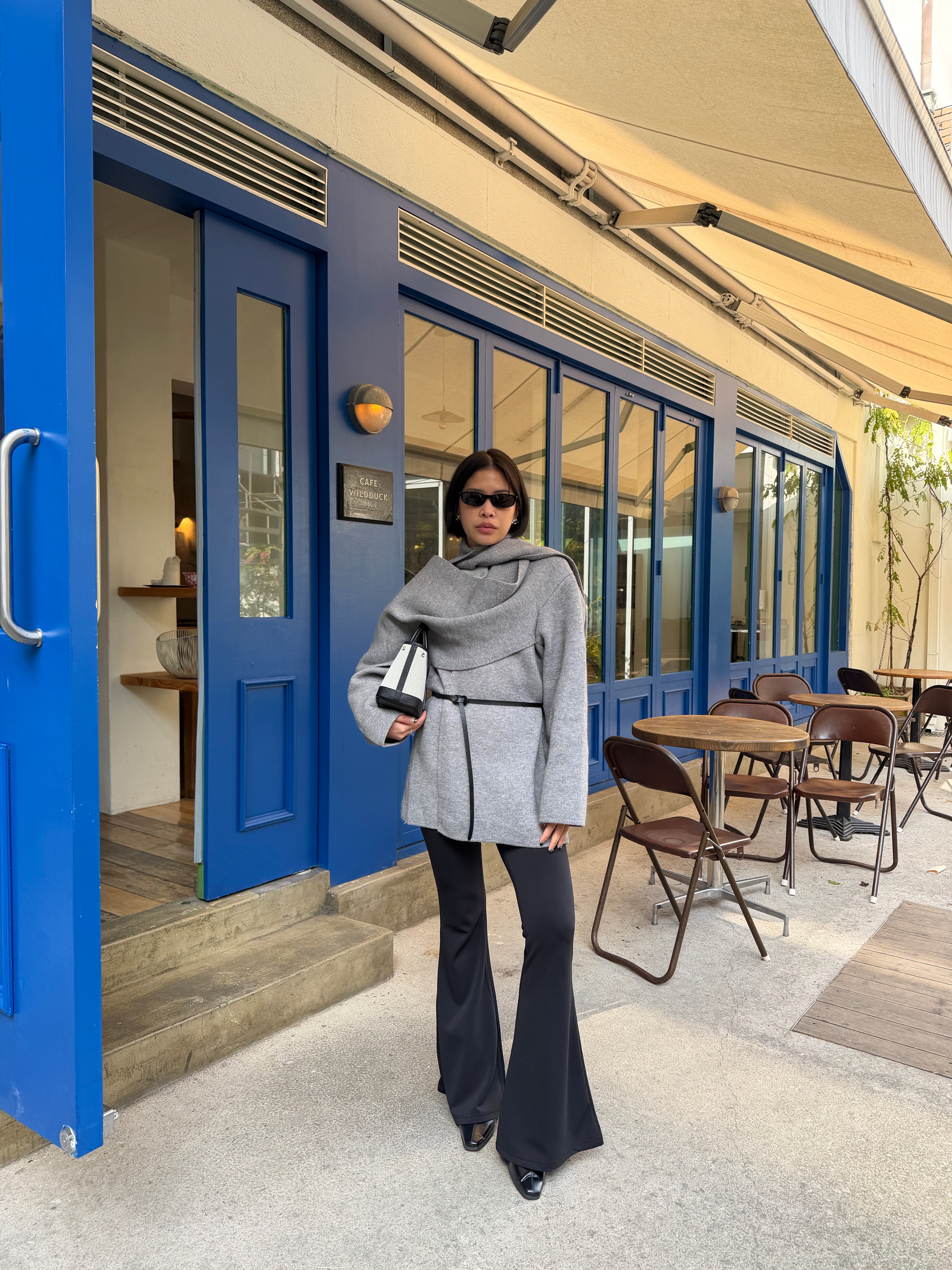 Marlo Scarf detail wrap cardigan