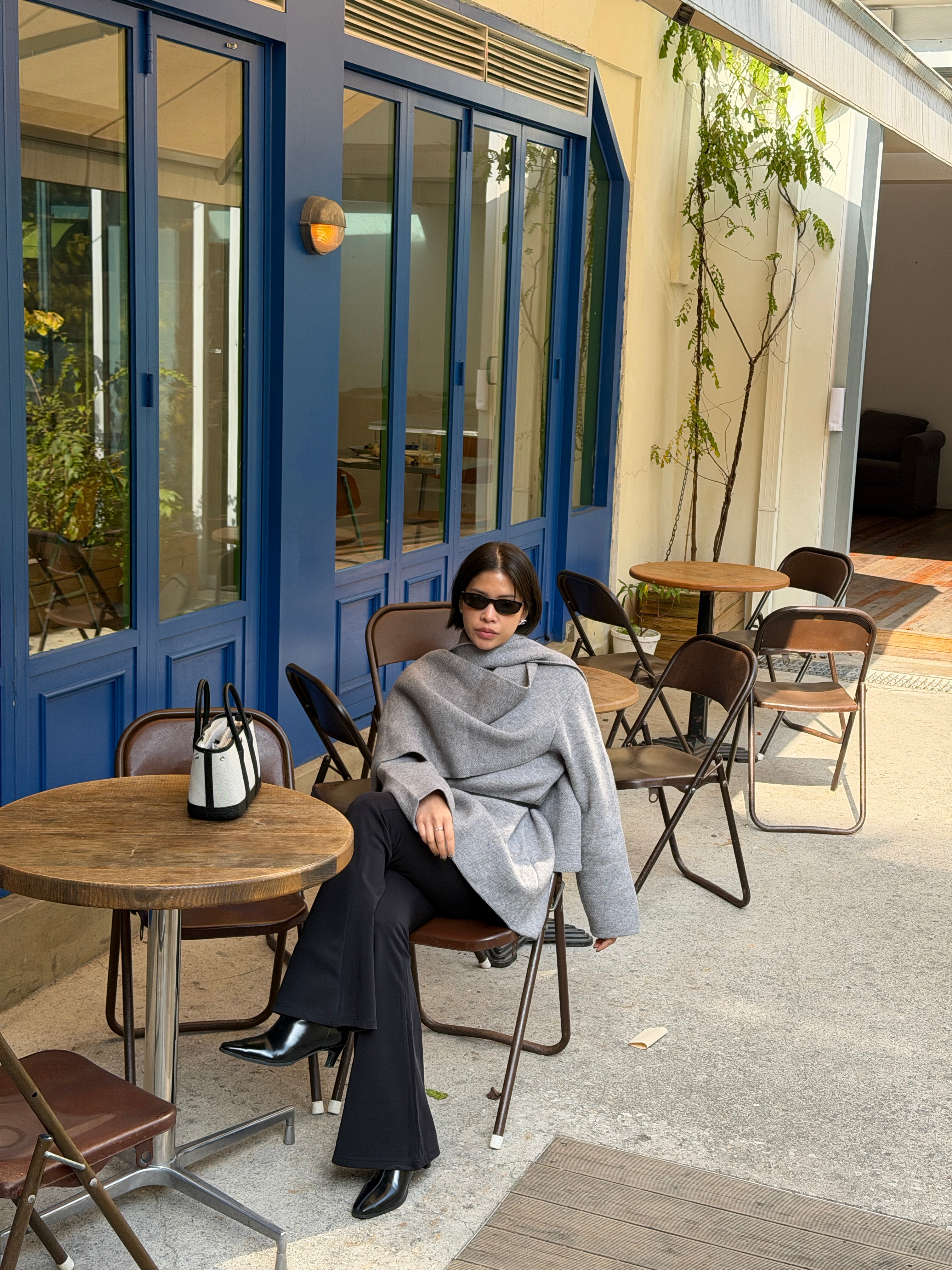 Marlo Scarf detail wrap cardigan