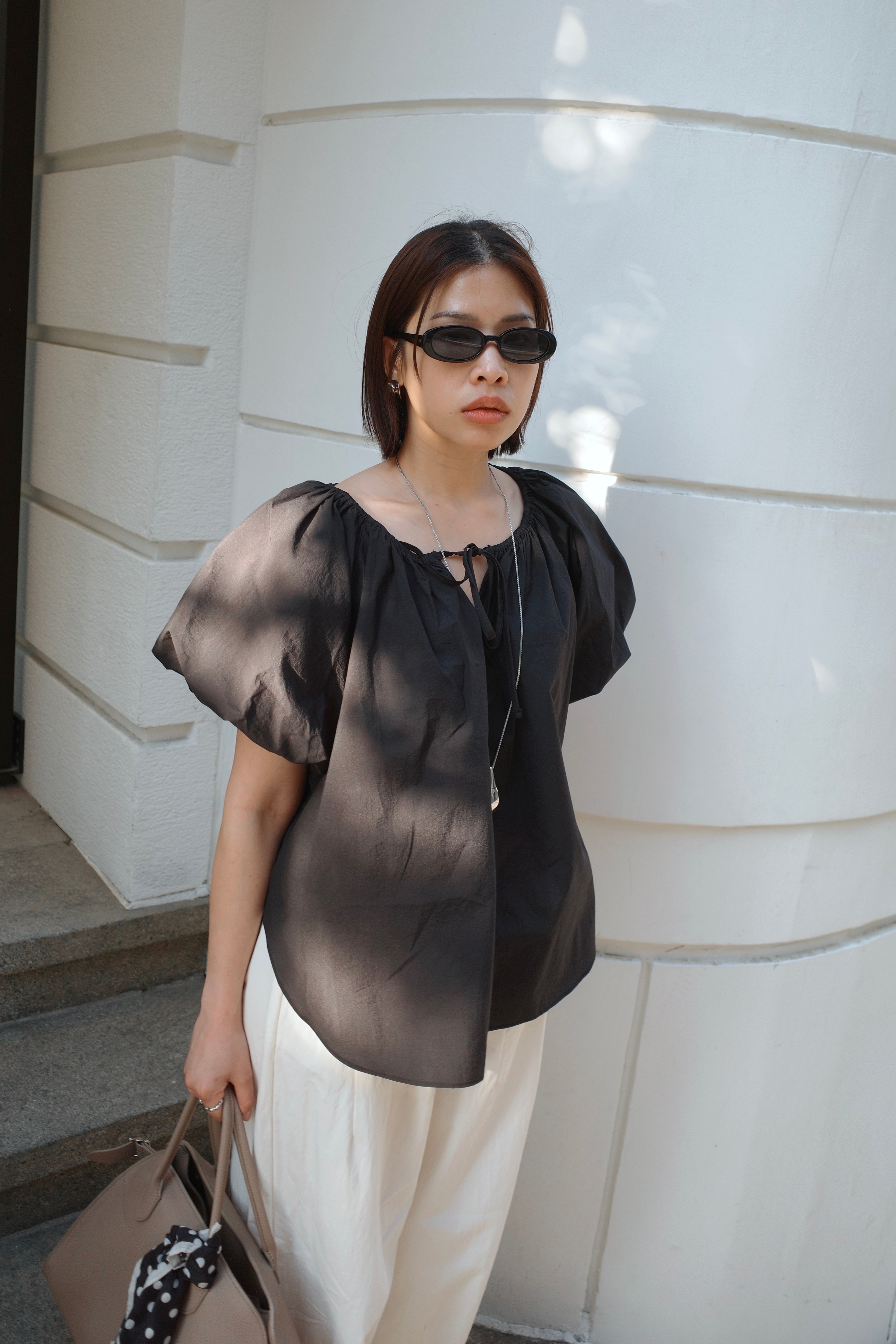 2 way balloon sleeve blouse