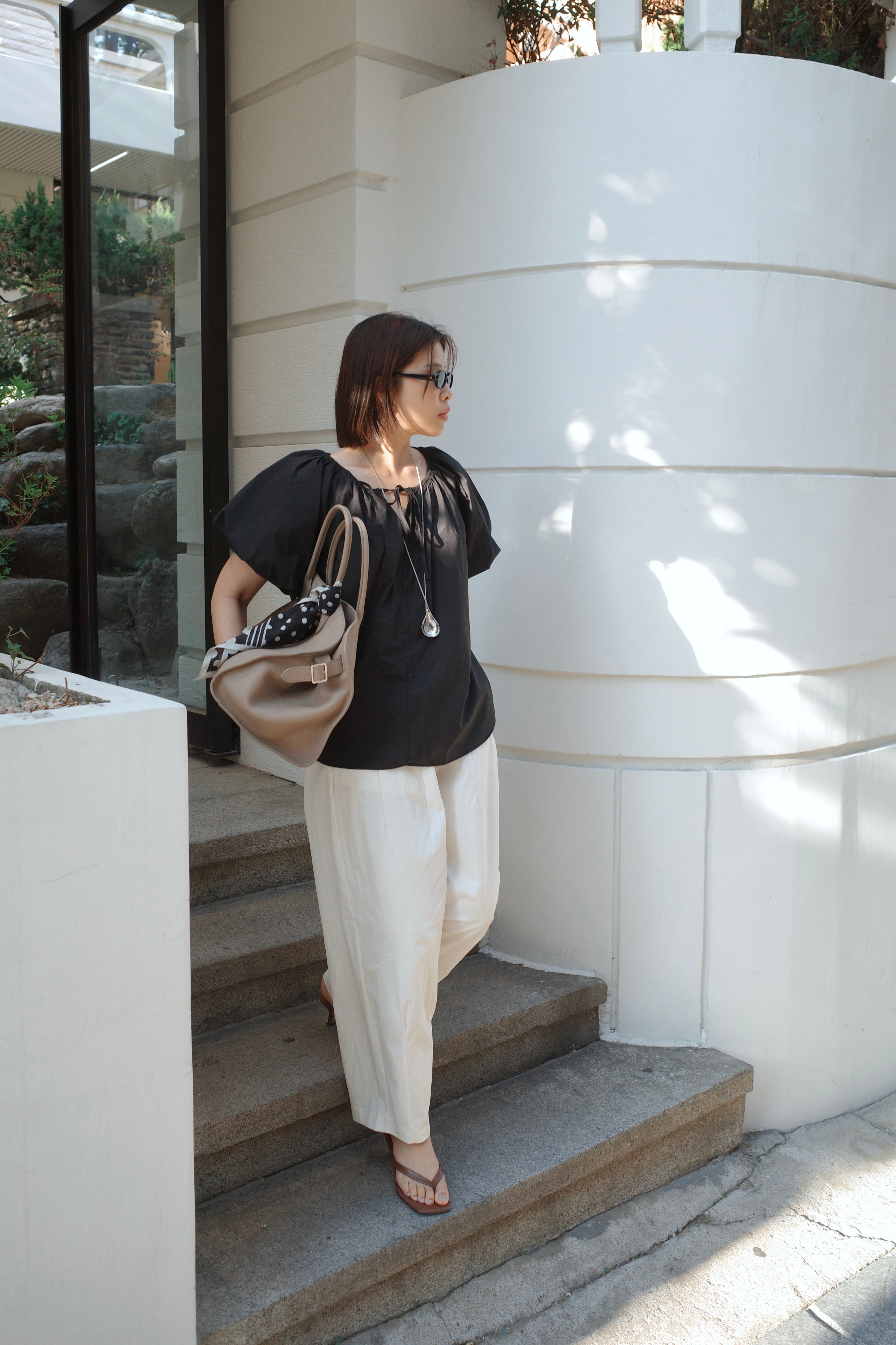 2 way balloon sleeve blouse