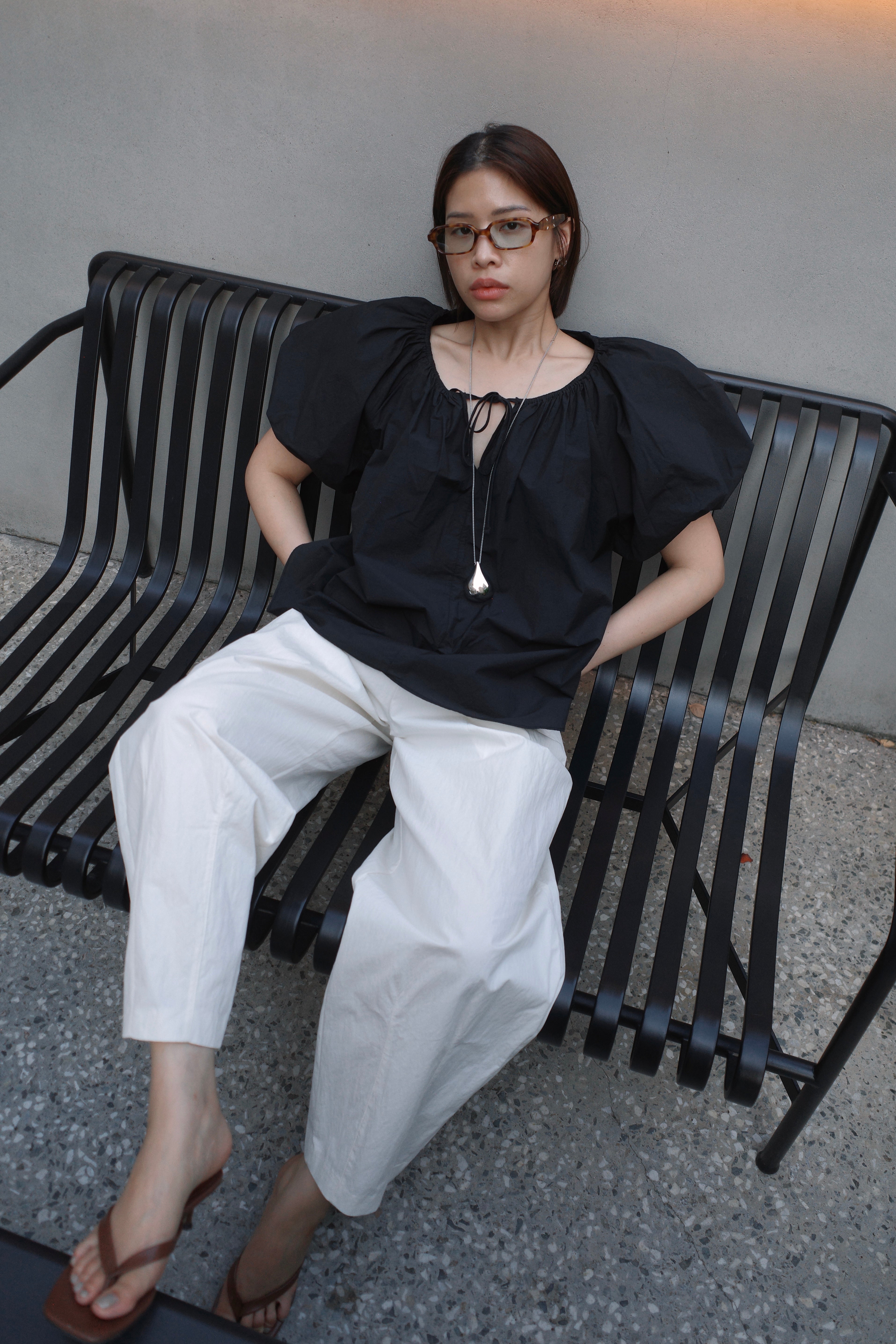 2 way balloon sleeve blouse