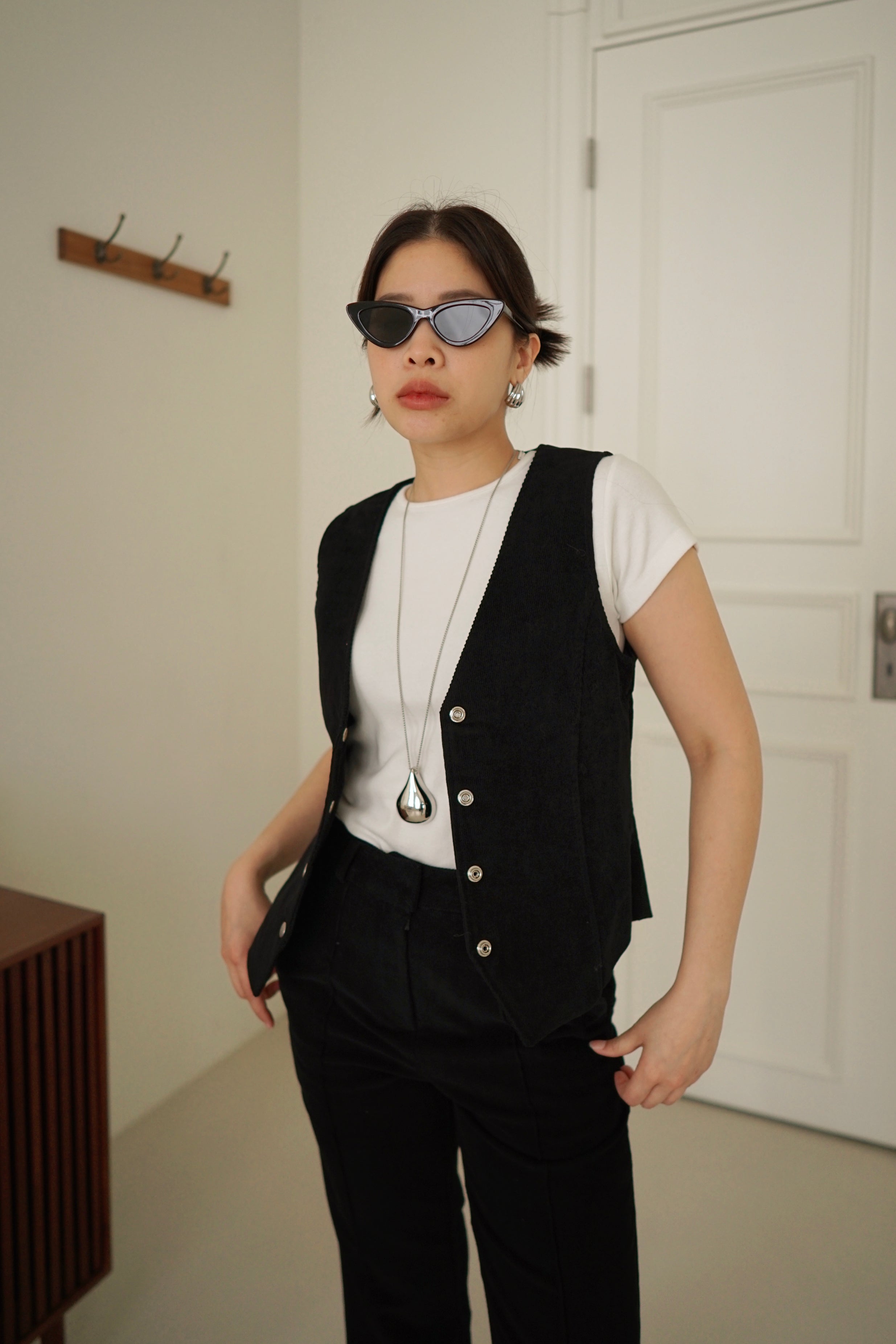 corduroy v neck vest