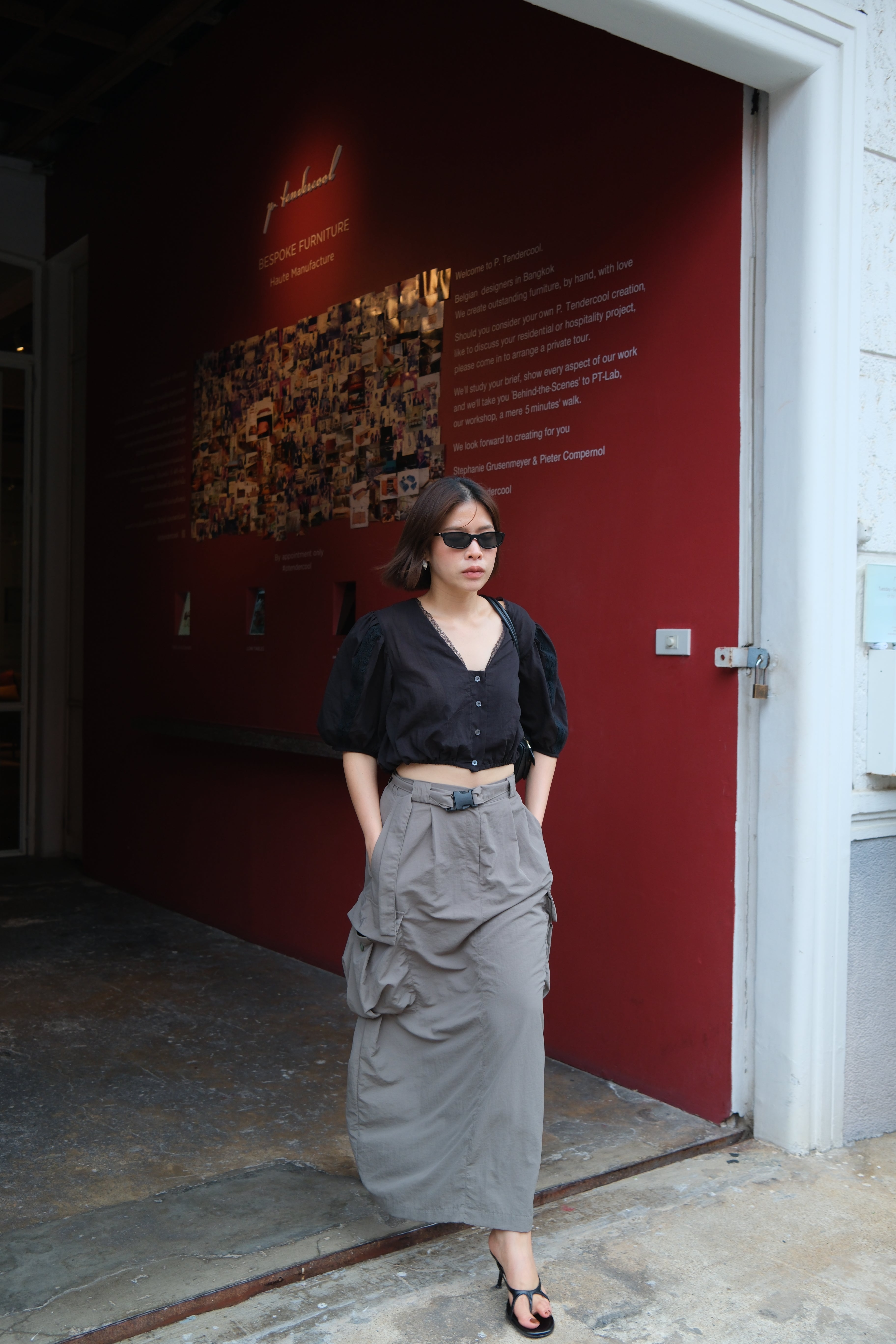 Colette Puff sleeve crop Blouse