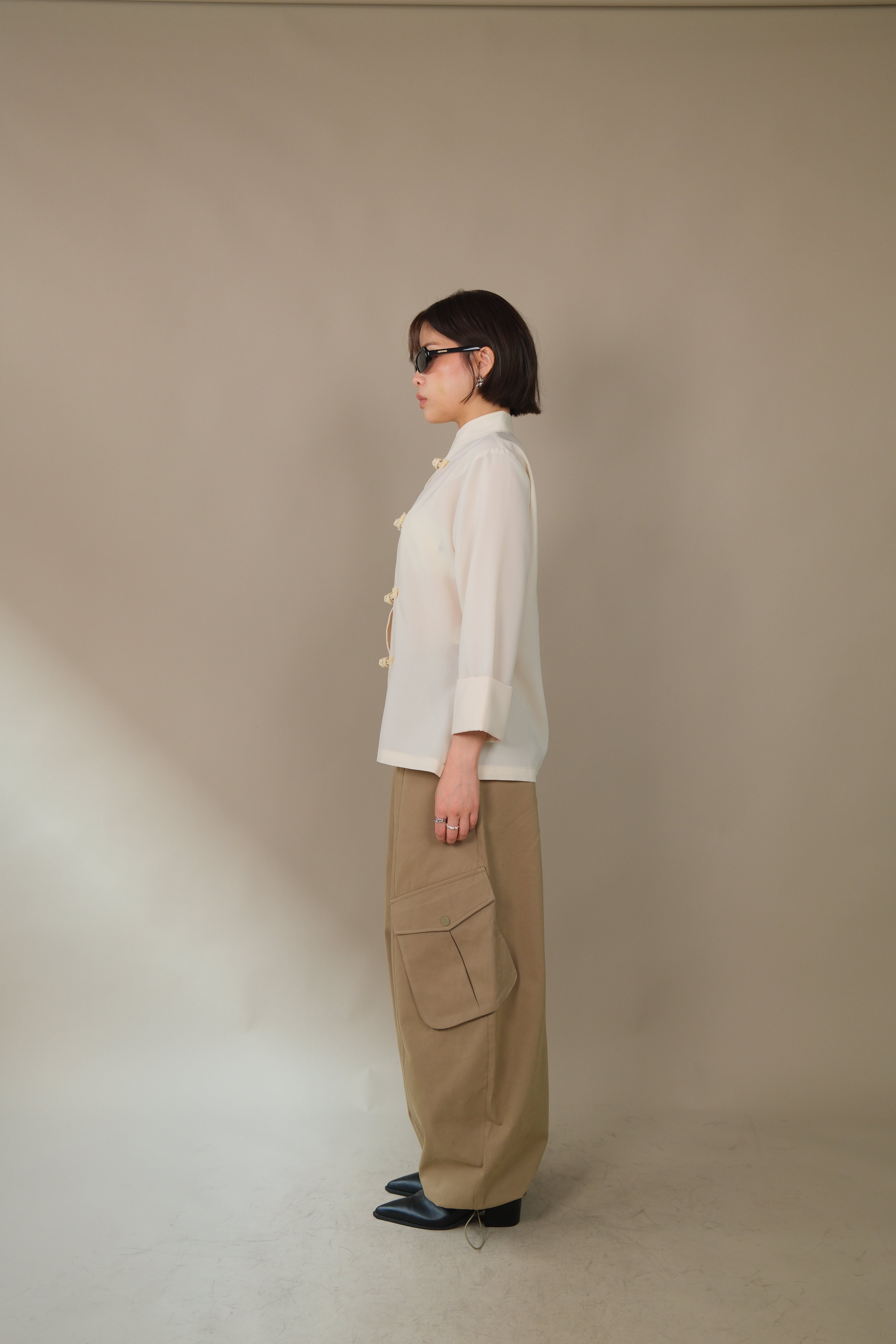 Cotton adjustable hem cargo pants