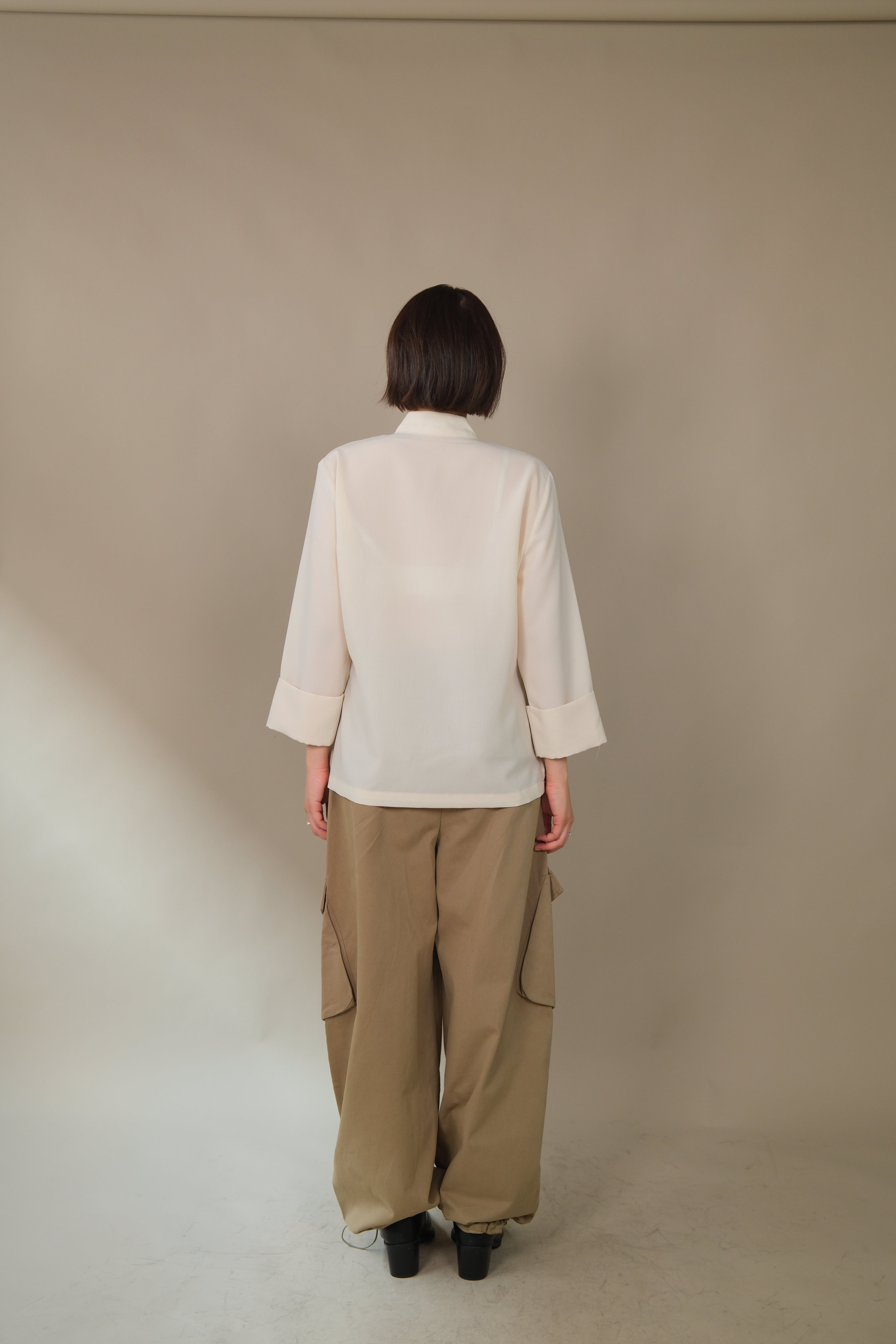 Cotton adjustable hem cargo pants