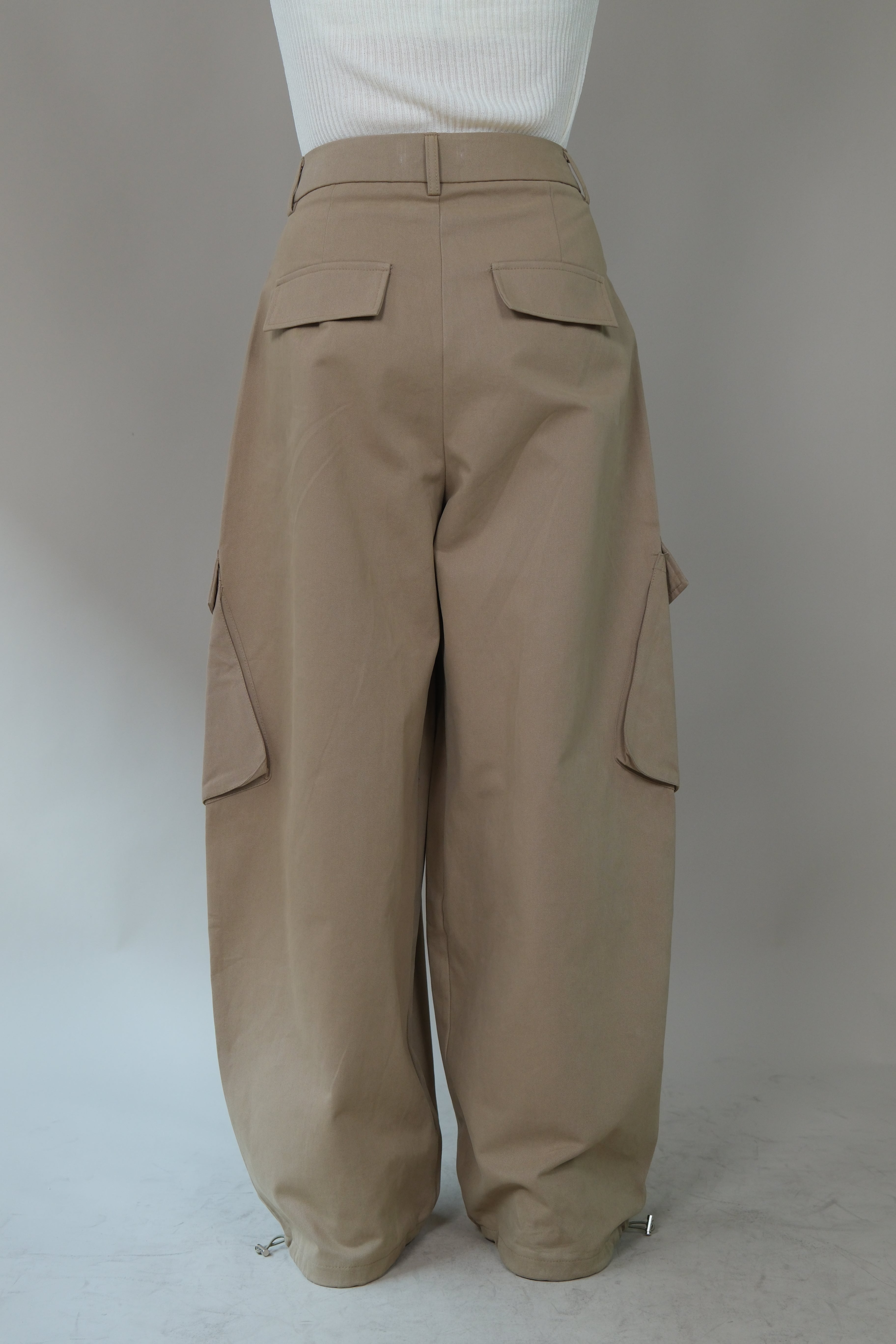 Cotton adjustable hem cargo pants