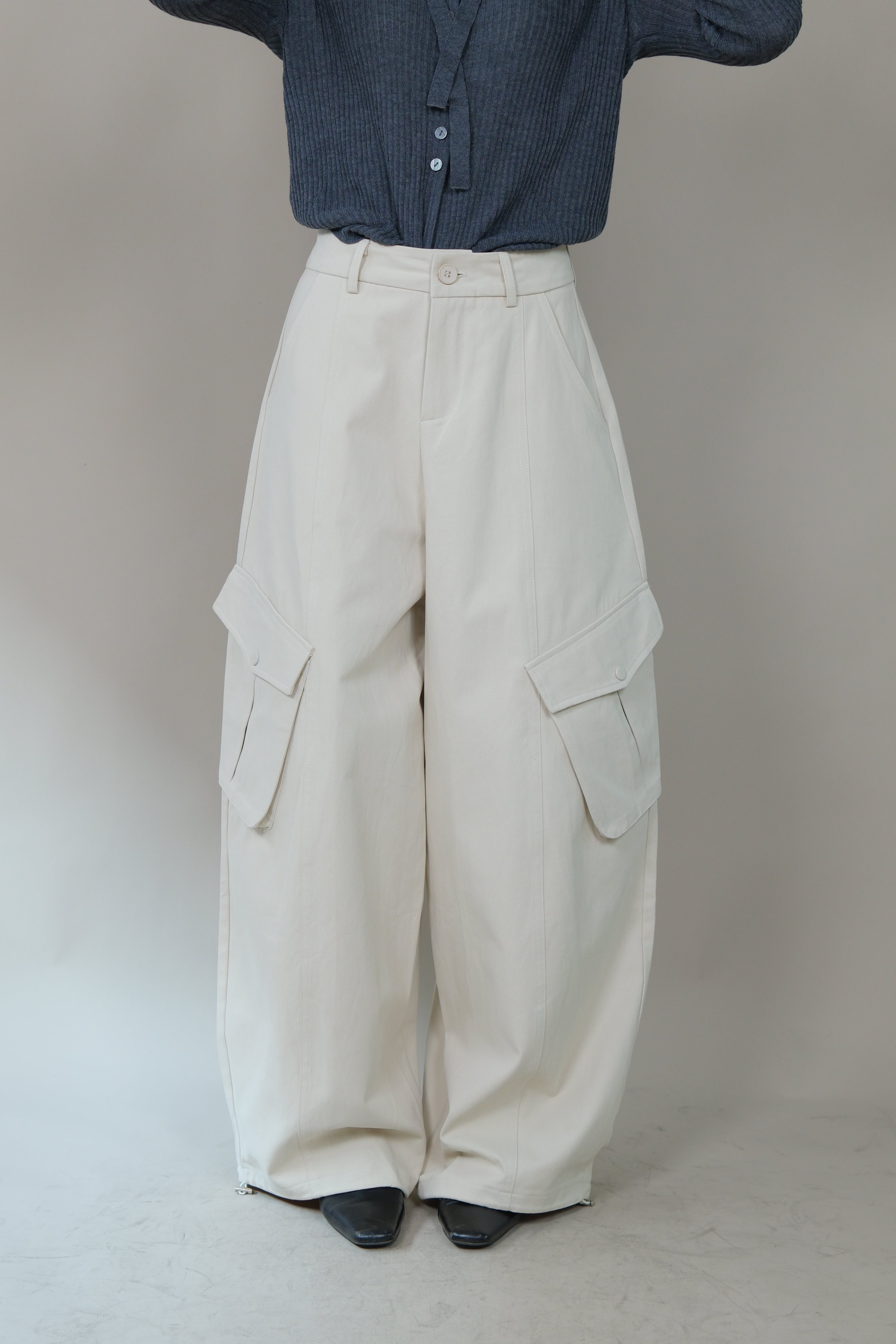 Cotton adjustable hem cargo pants