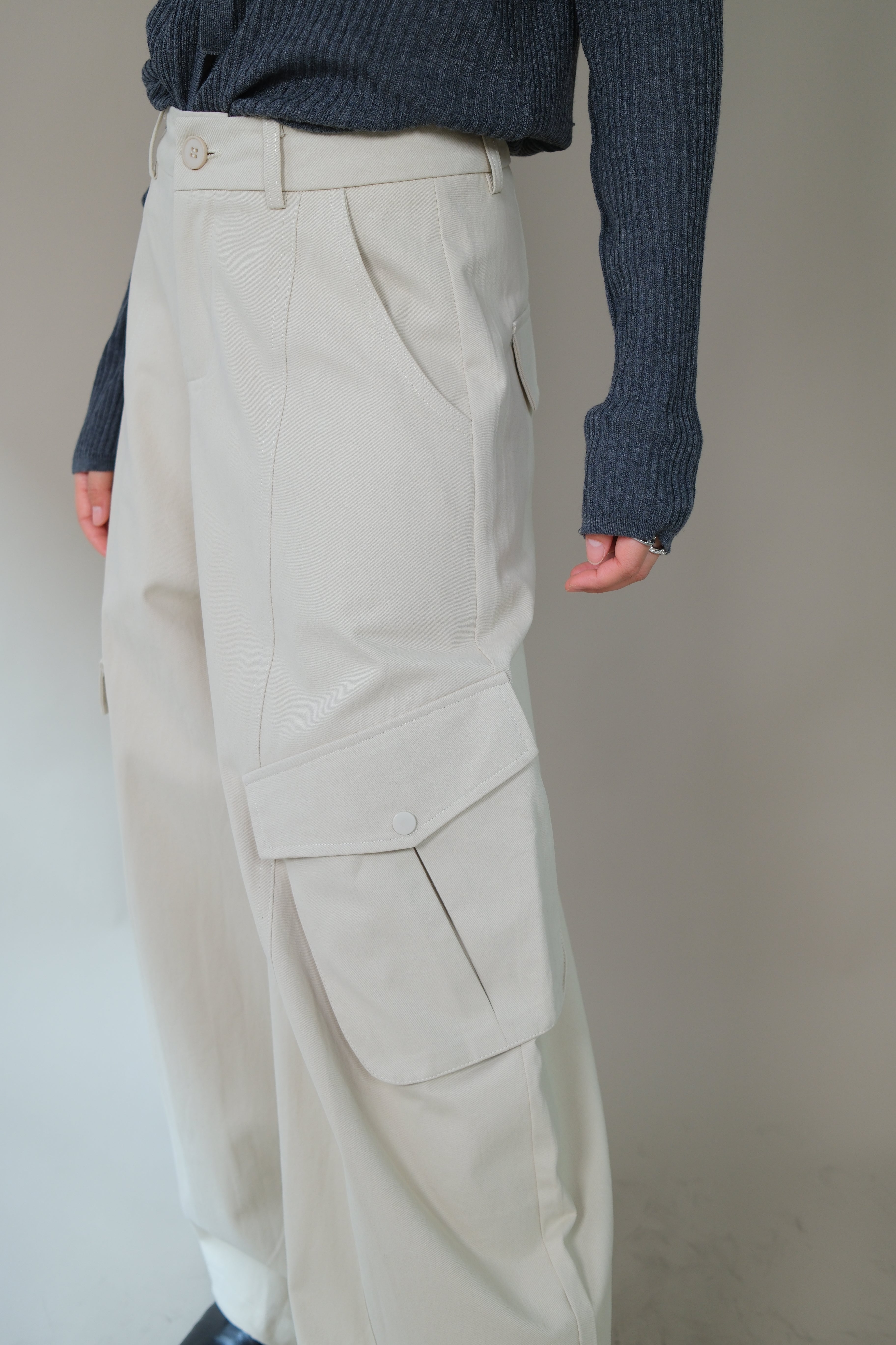 Cotton adjustable hem cargo pants