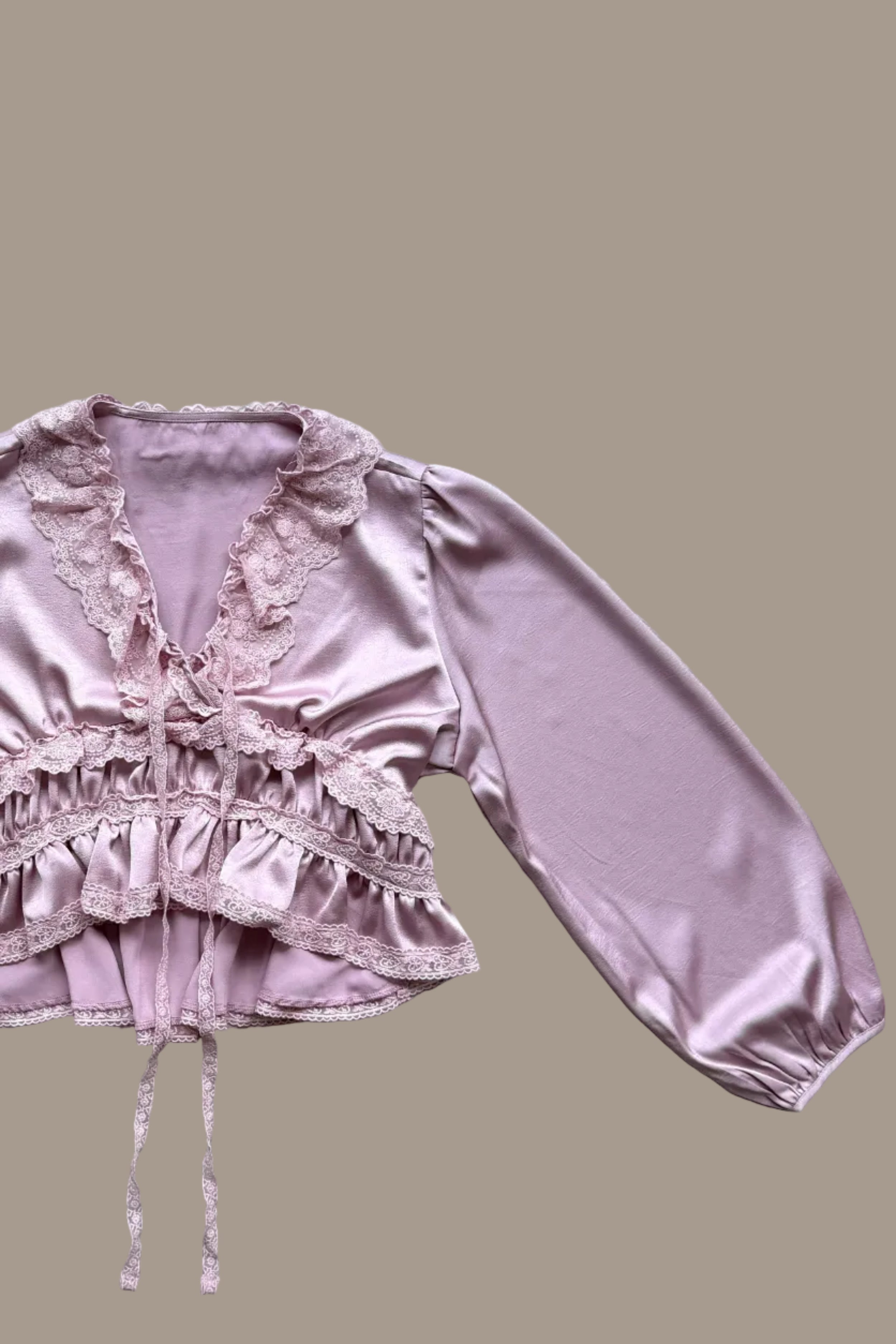Roselle Ruffle Satin Blouse