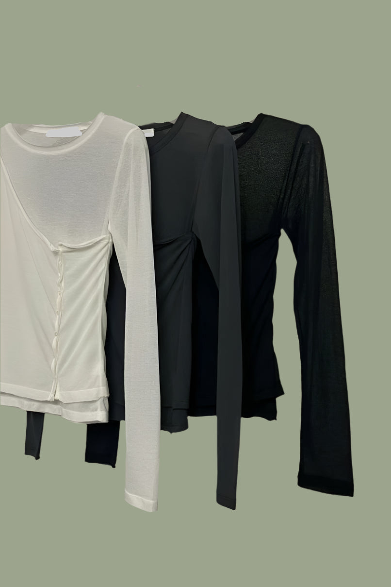 double-layer lightweight long sleeve tee