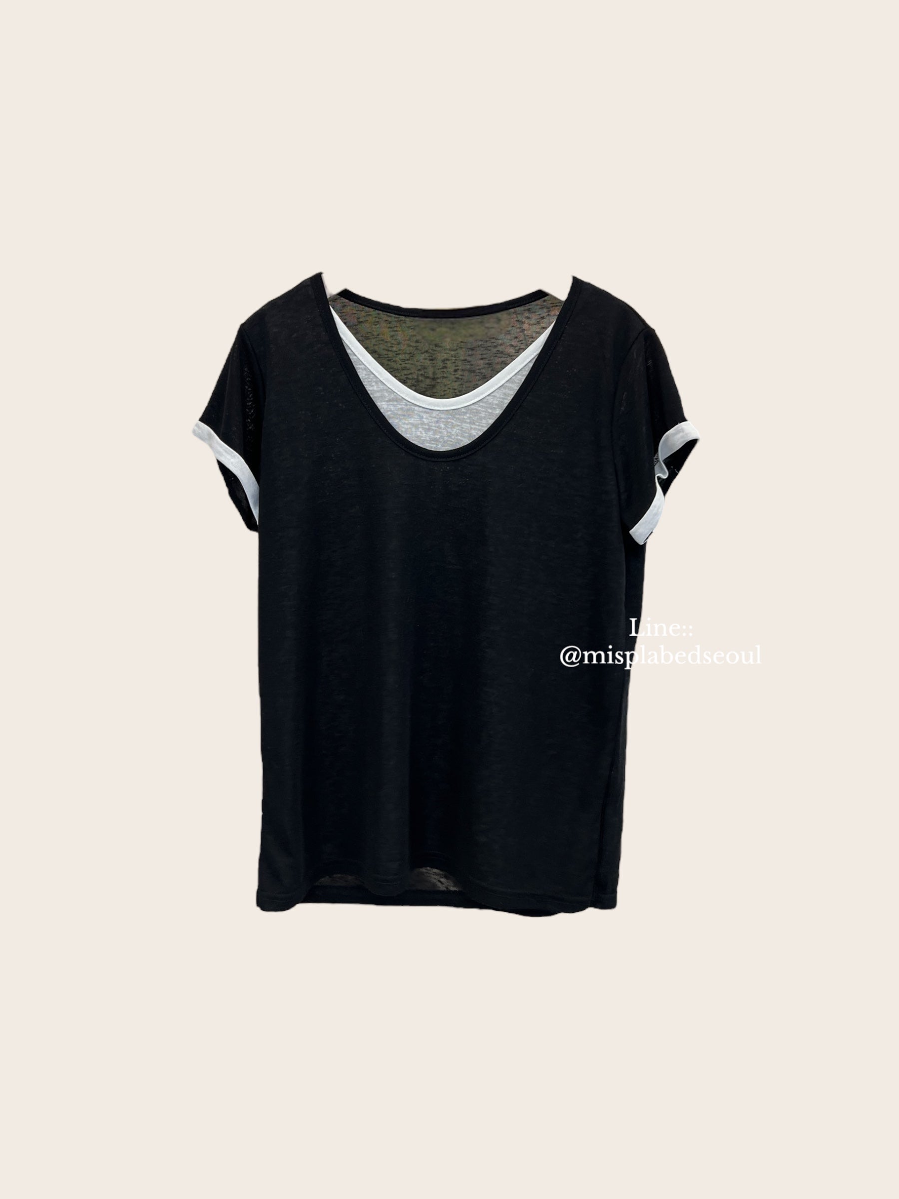 double-layer rolled-up slim tee