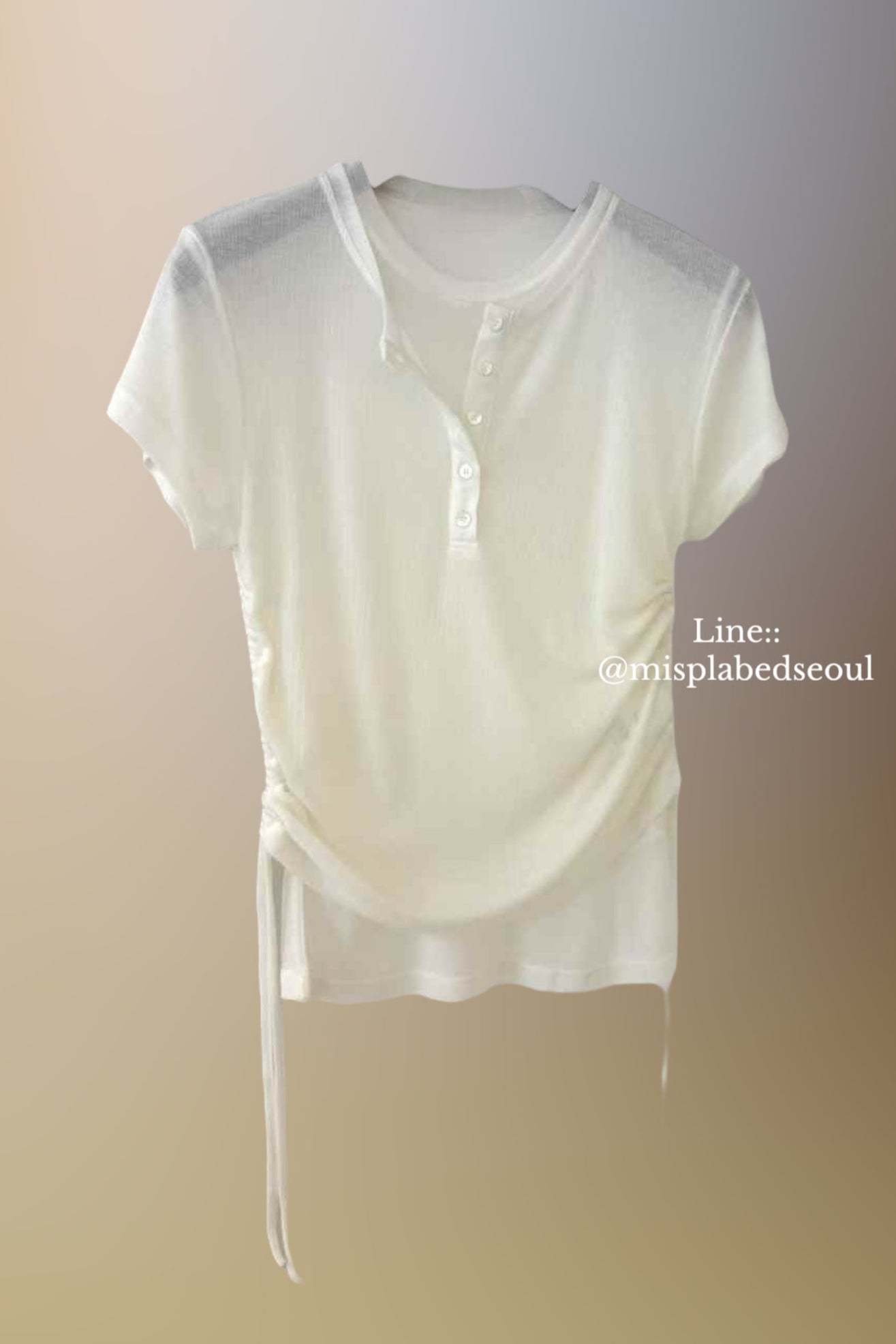 side ruched double-layered soft tee