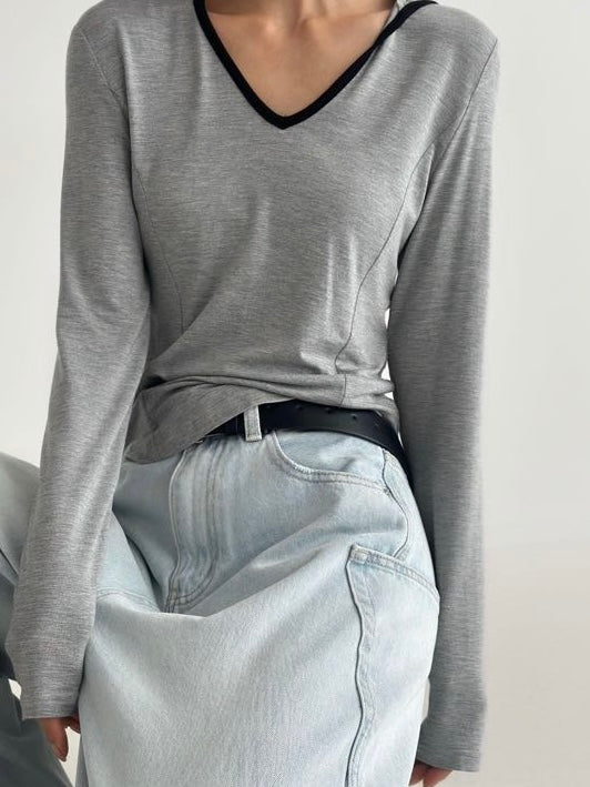 Hood v neck soft tee