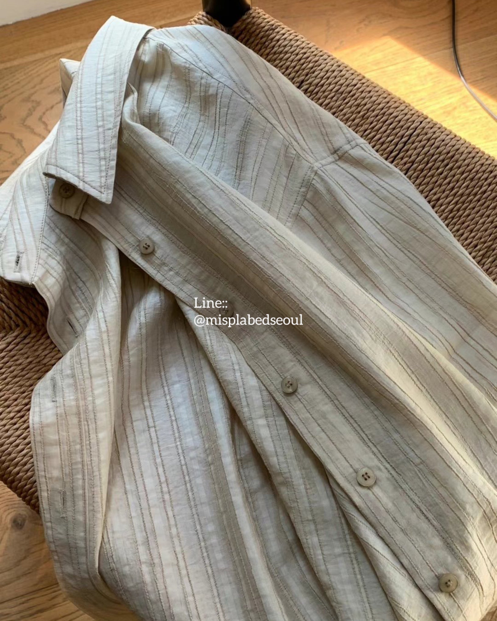 2 style stripe sheer shirt